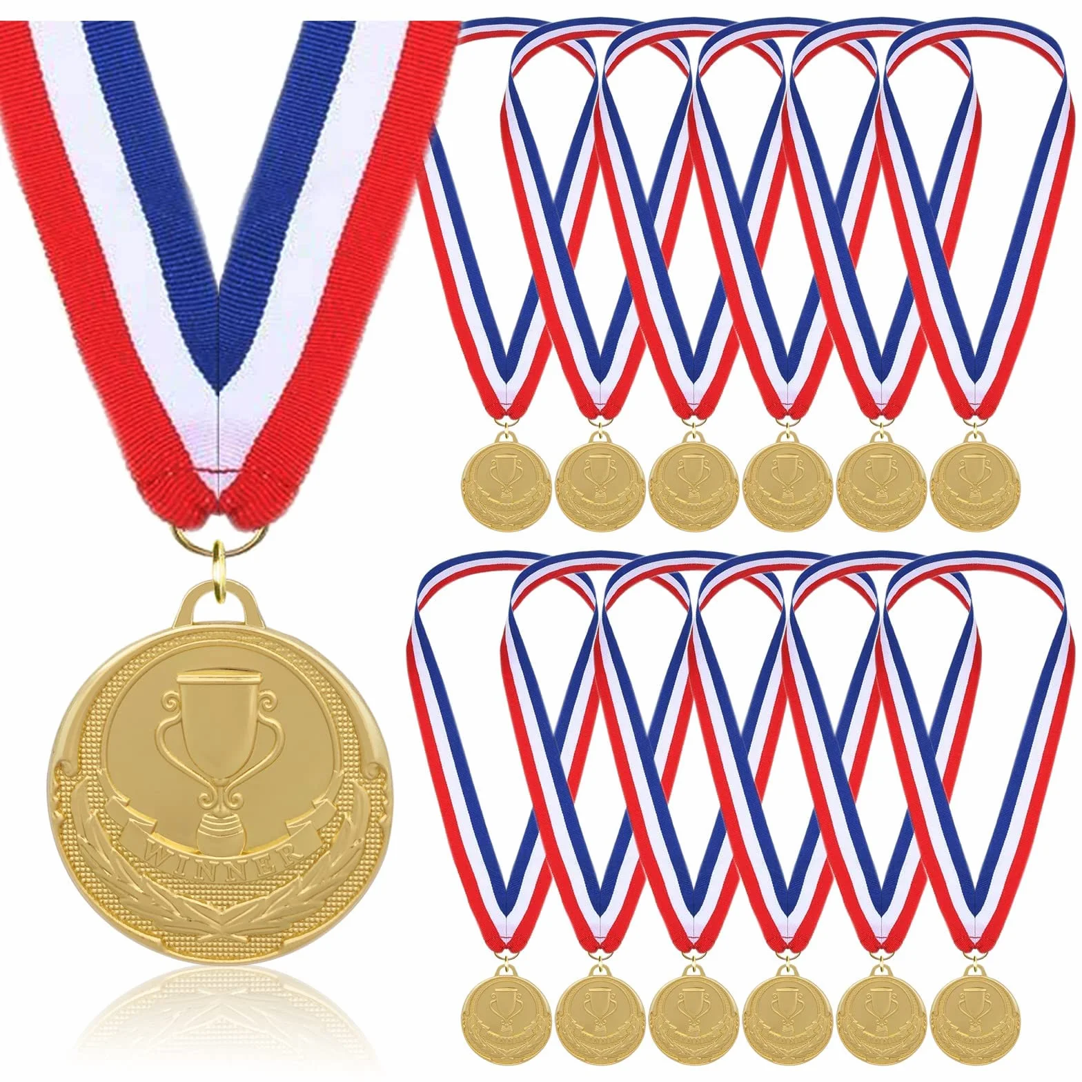 Médaille Olympique Enfant 12 Pièces Or Argent Bronze Trophée Sportif Anniversaire Fête Jeux Jouet Récompense