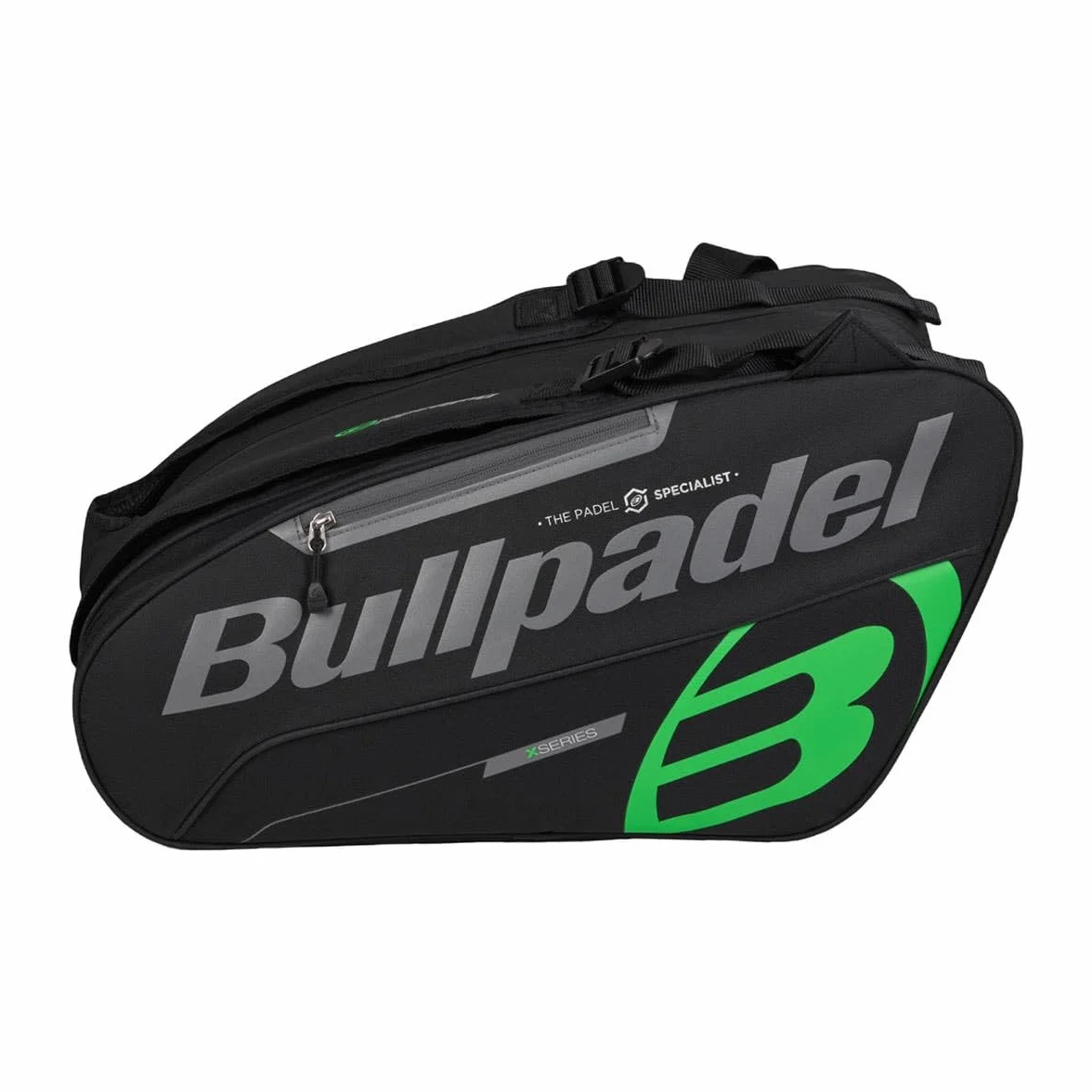 Bullpadel Sac à raquettes Tour Noir compartiments raquettes vêtements matériel poches poignées rembourrées