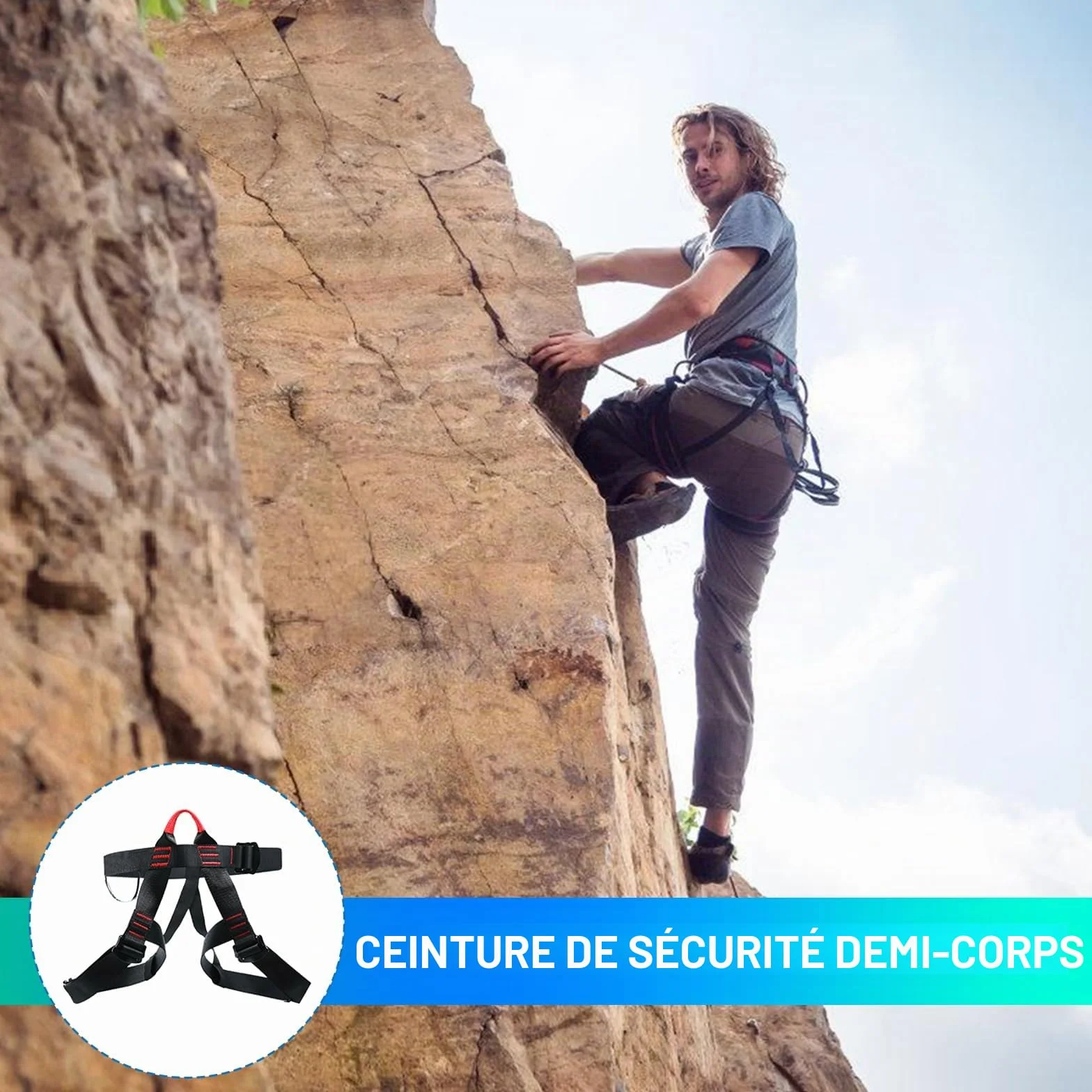 Harnais d'escalade anti-chute ceinture de sécurité pour sauvetage alpinisme équipement hommes femmes