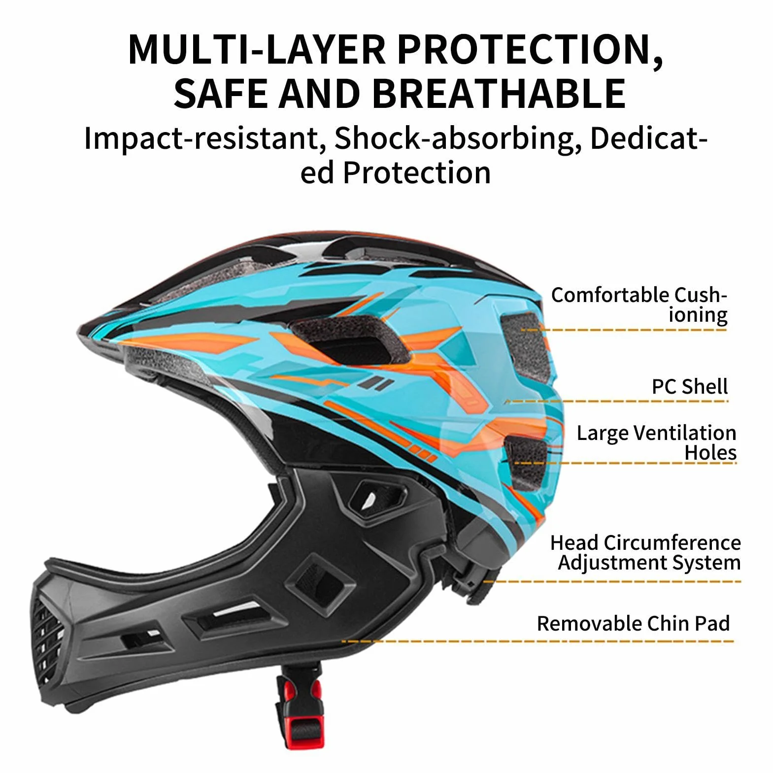 Casque Intégral pour Vélo de Route, Résistant aux Rayures et Respirant