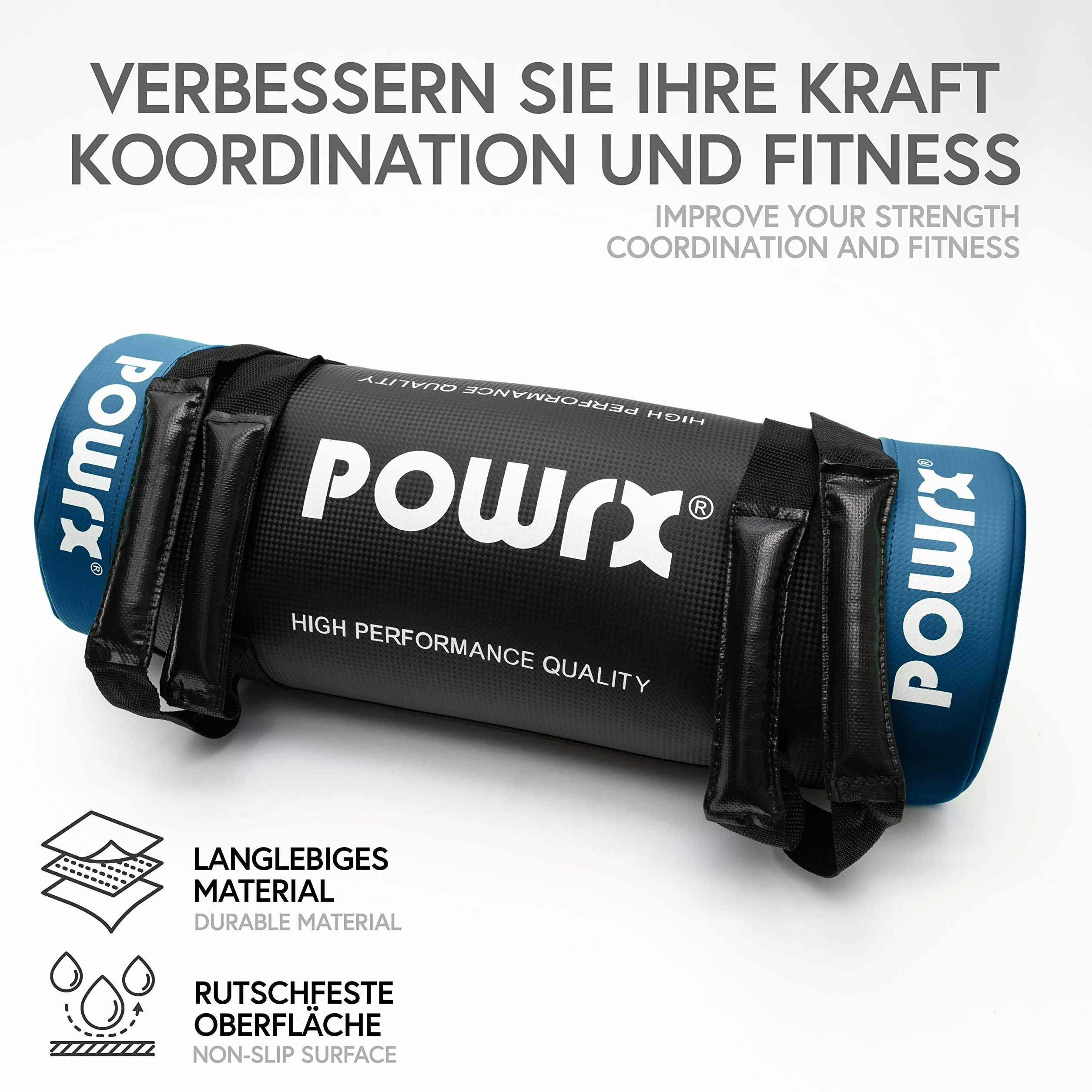 POWRX Sac de Fitness en Cuir Synthétique 5-30 kg pour Entraînement Fonctionnel