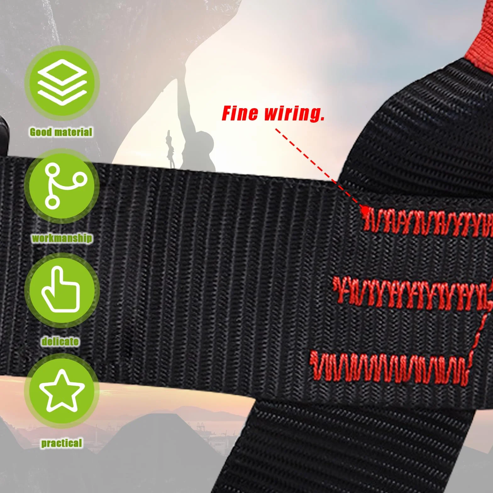 Harnais d'escalade Nizirioo avec gants, baudrier demi-corps pour homme et femme alpinisme rappel