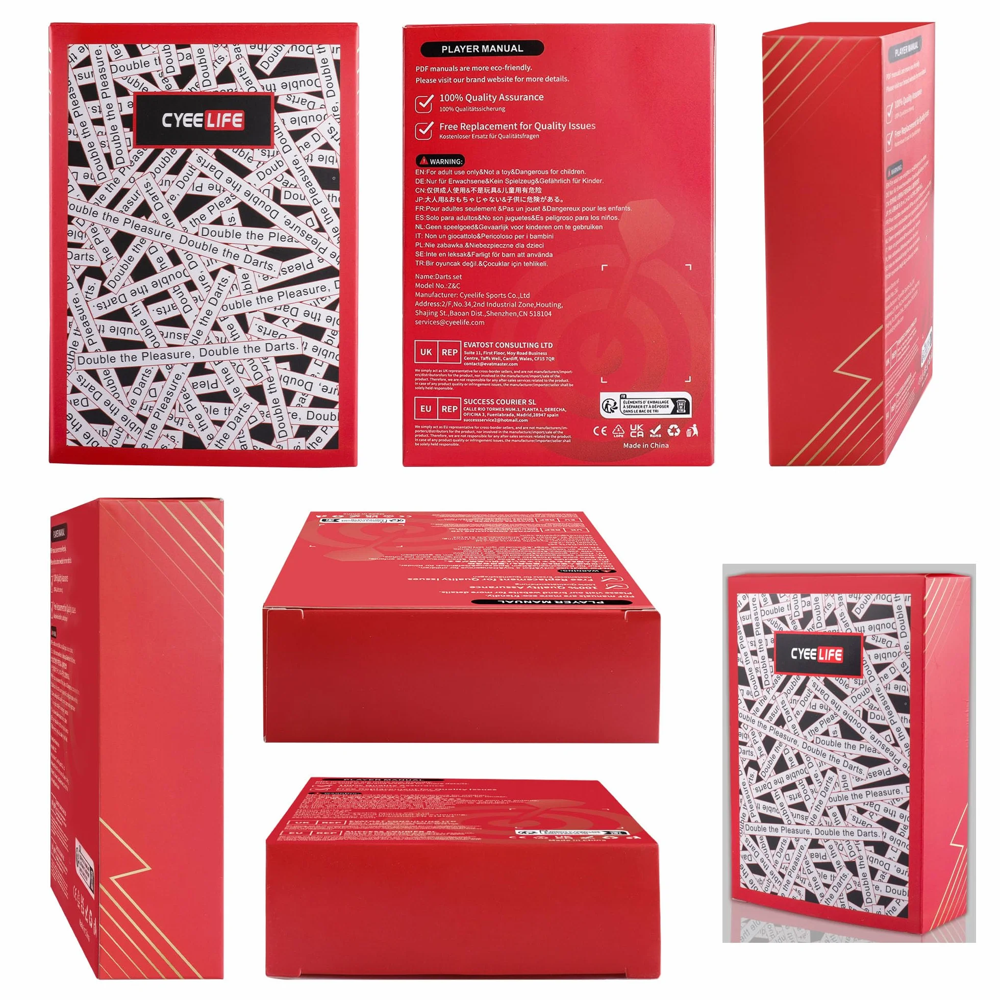 CyeeLife Lot de 12 fléchettes souples pointe plastique pour cible électronique