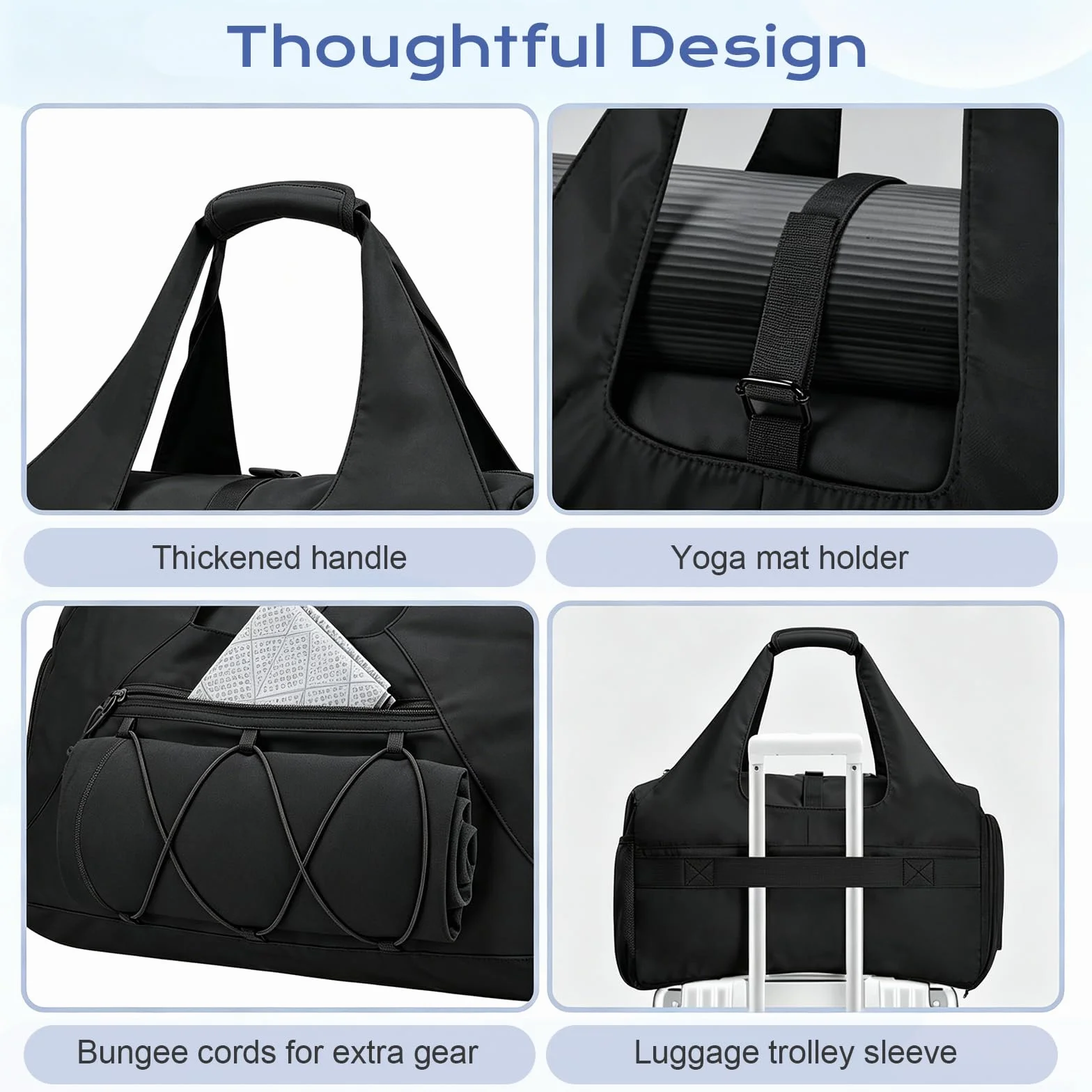 Flintronic Sac de Sport Femme avec Compartiment Chaussures et Humide, Léger, pour Voyage et Gym