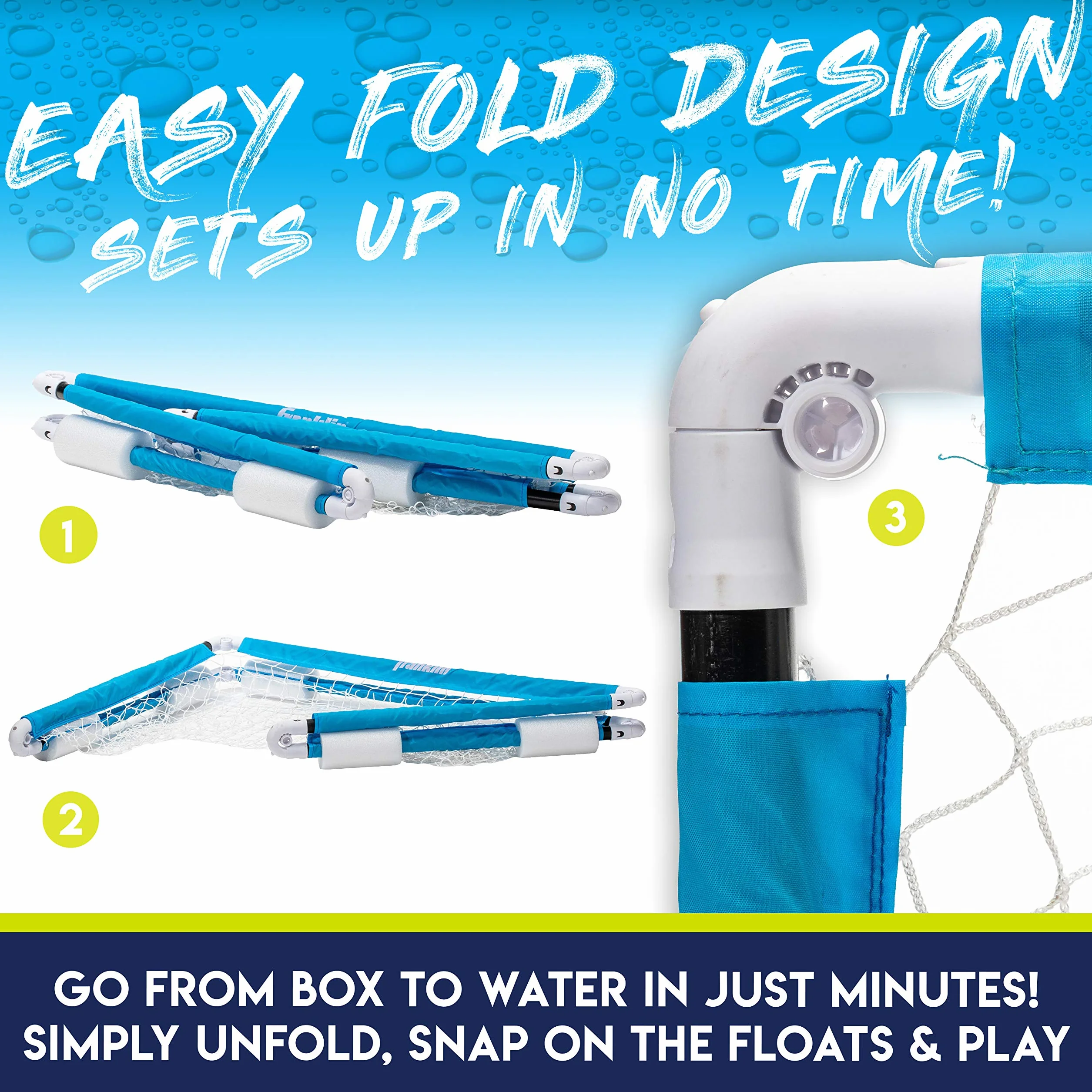 Franklin Sports Water Polo Goal Floating 40" x 30" Pool Goal with Ball