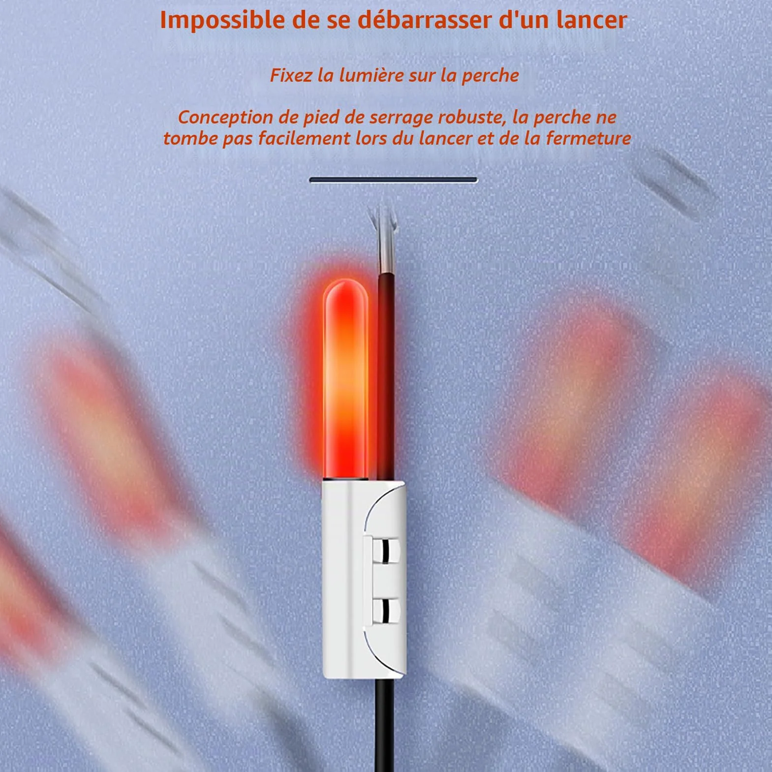 Lot de 4 indicateurs de touche avec veilleuses pour la pêche de nuit, chargeur inclus