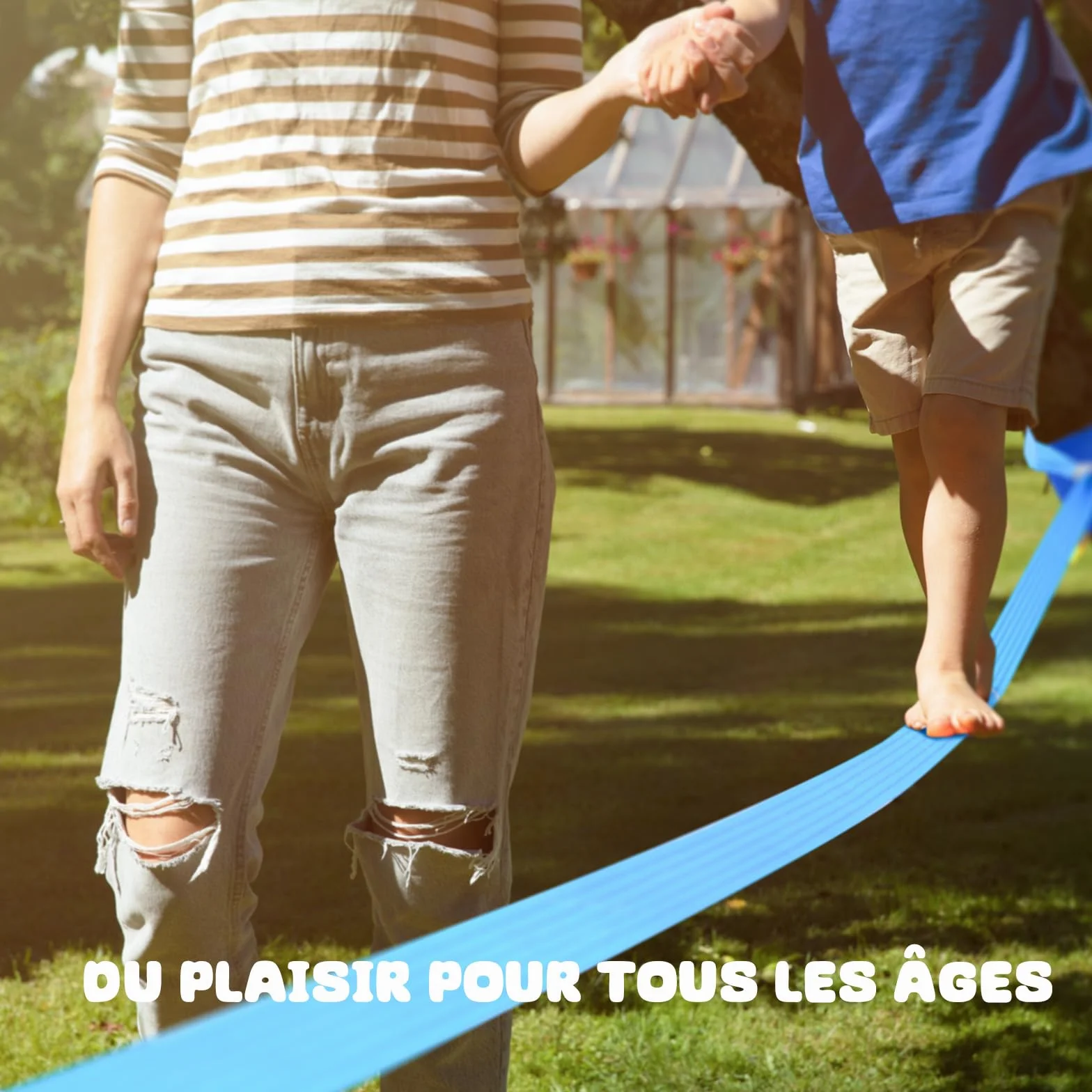 Hapfan Parcours Ninja d'obstacles 15m×2 Slackline avec 8 Obstacles à Suspendre Mixte Kit Plein air