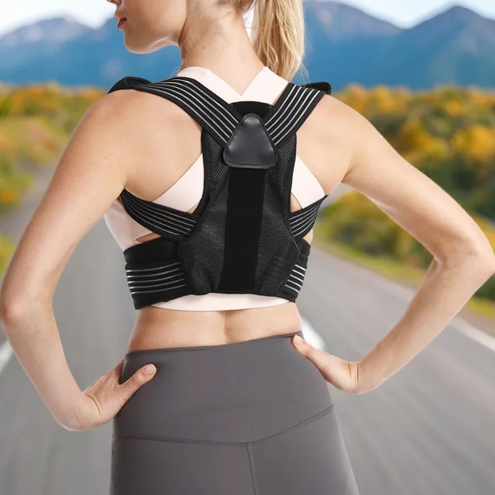 Correcteur de Posture Ajustable pour Enfants Homme Femme Soulage Douleurs Cervicales Dos Épaules S