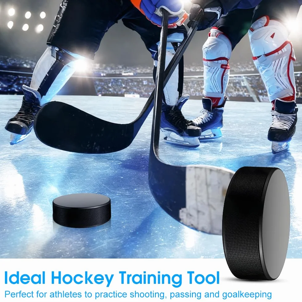 Pucks de Hockey de Pratique 75 mm x 25 mm en Caoutchouc pour Entraînement Intérieur et Extérieur