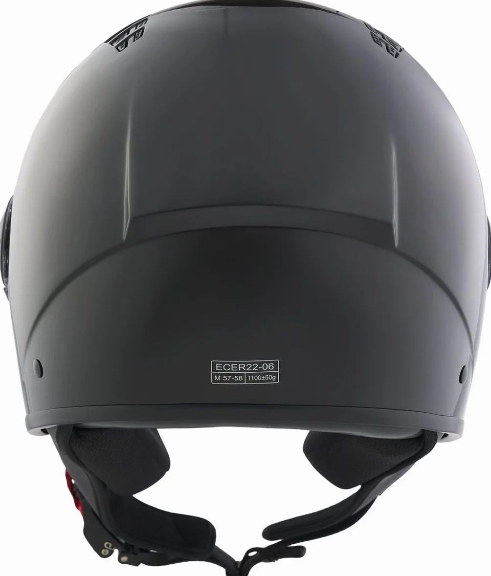 Casque Demi-Jet BHR 834 Flow Moto ECE 22.06 Noir Métallisé M