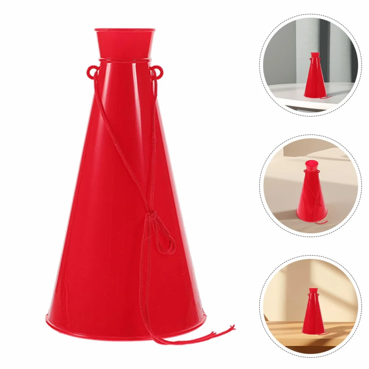 Alasum Lot de 2 Mégaphones Portables en Plastique Rouge pour Fêtes et Événements Sportifs
