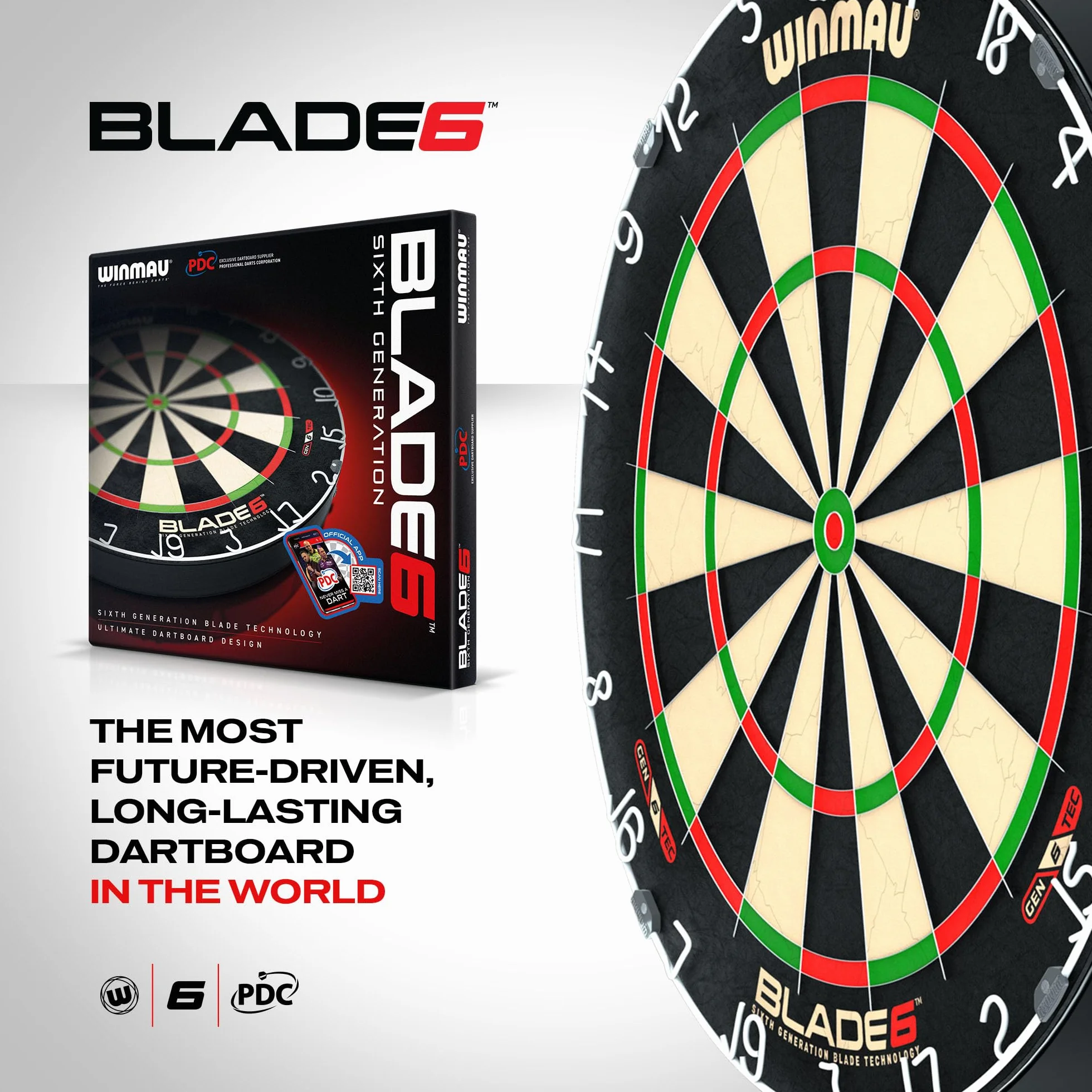 WINMAU Blade 6 360 Cible de fléchettes steeldart Professionnelle homologuée Tournoi PDC