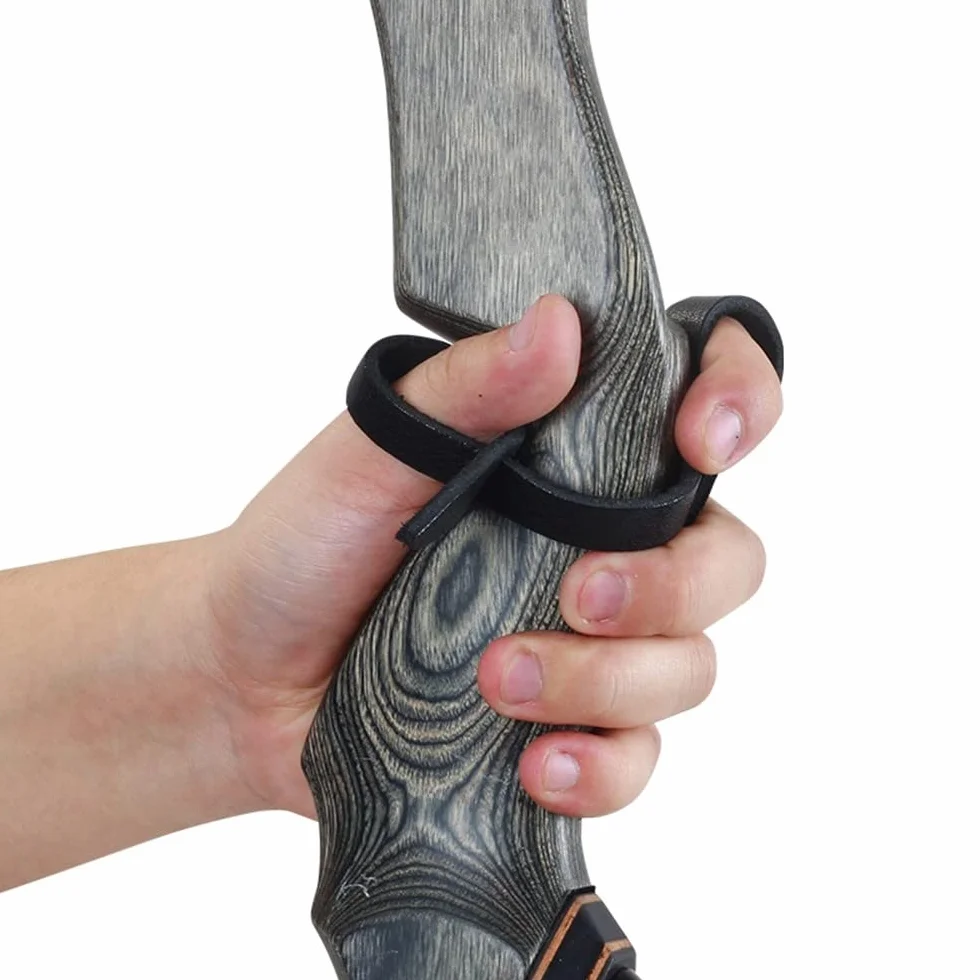 DONGKER Sangle de doigt de tir à l'arc en cuir pour arcs recourbés