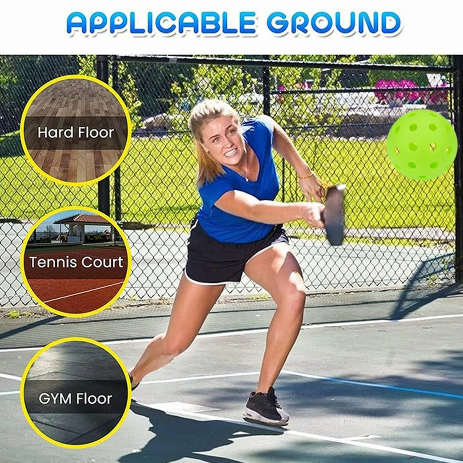 Balles de pickleball en plein air 40 trous TPE pour entraînement