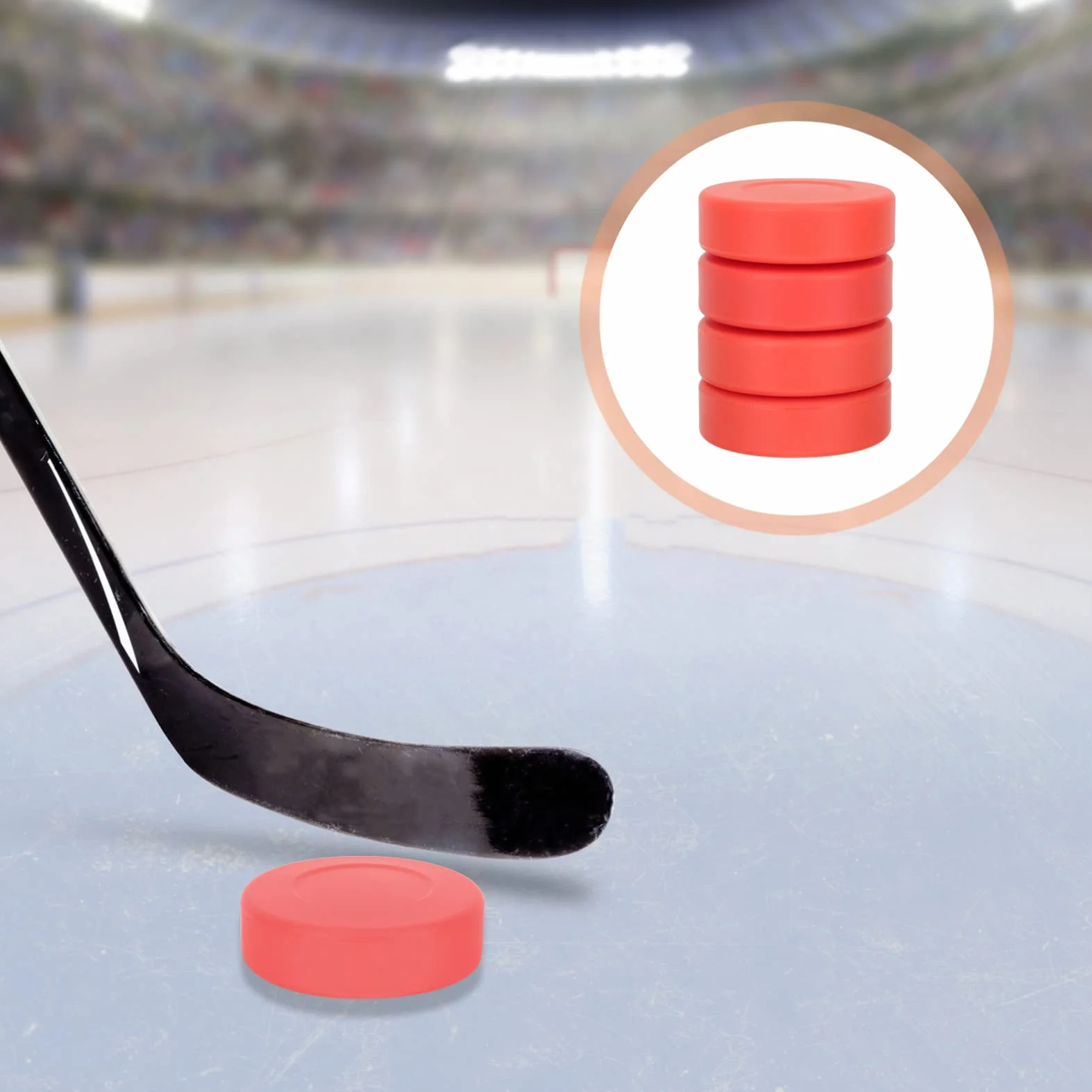 Palets de hockey sur glace en caoutchouc Gatuida Lot de 4 Noir