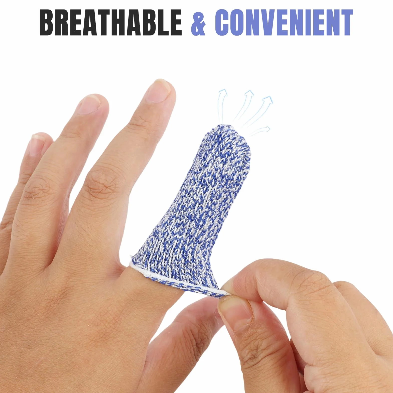 Doigtiers Réutilisables en Silicone, Protection Résistante aux Coupures pour Cuisine, Jardinage, Sculpture - Bleu, Noir, Gris