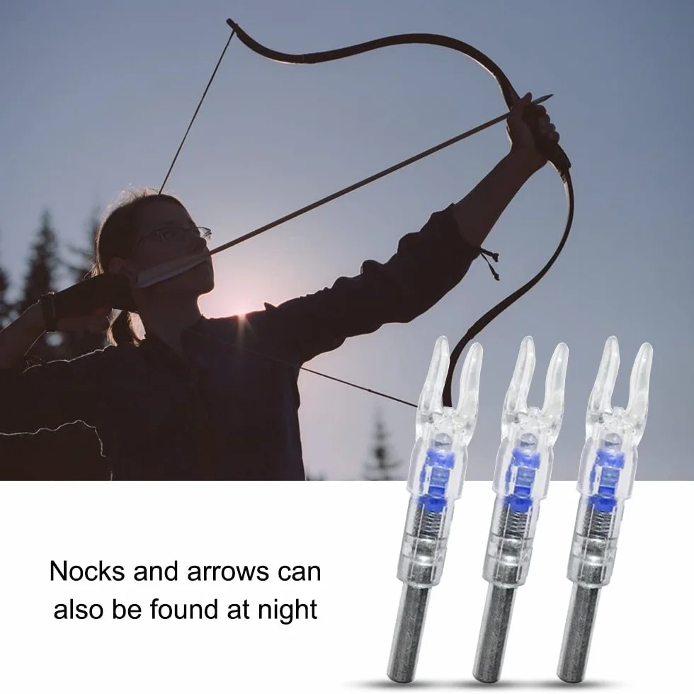 DONGKER Tir L'Arc Coco, 10 Pièces Coques Illuminées Automatiquement pour Tiges de Flèches 6,2 mm Chasse