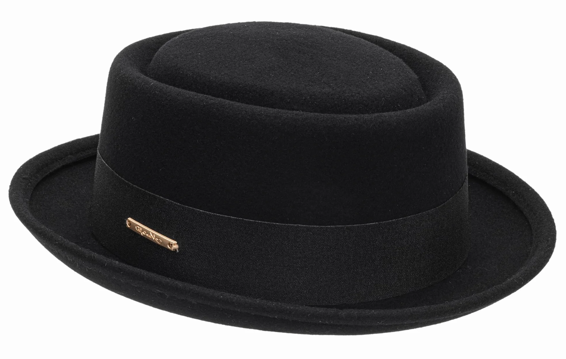 Chapeau Fedora classique des années 1920 en pure laine - Chapeau d'église à bord court écrasable
