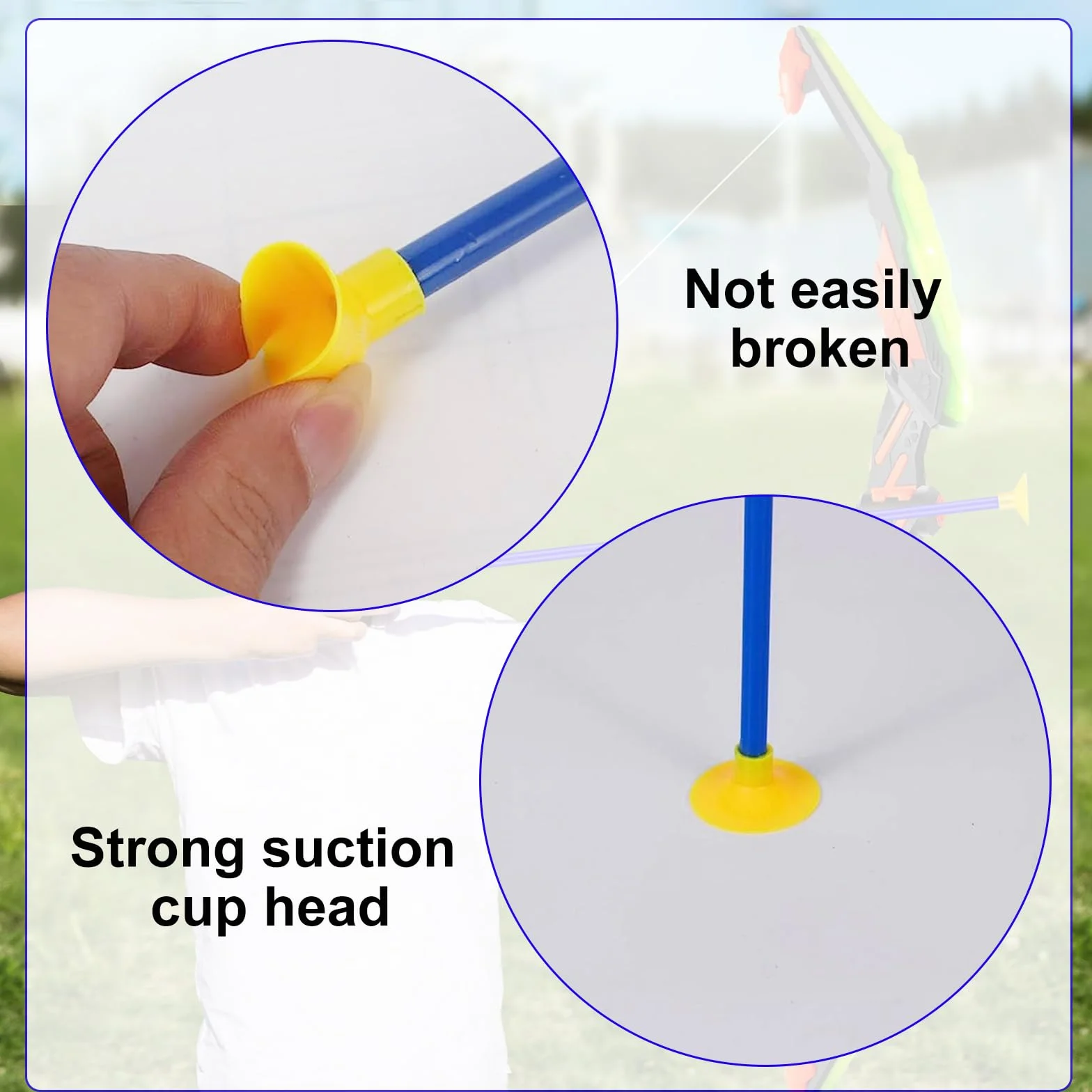 Flèches à Ventouse Plastique 42 cm pour Entraînement au Tir - Bleu