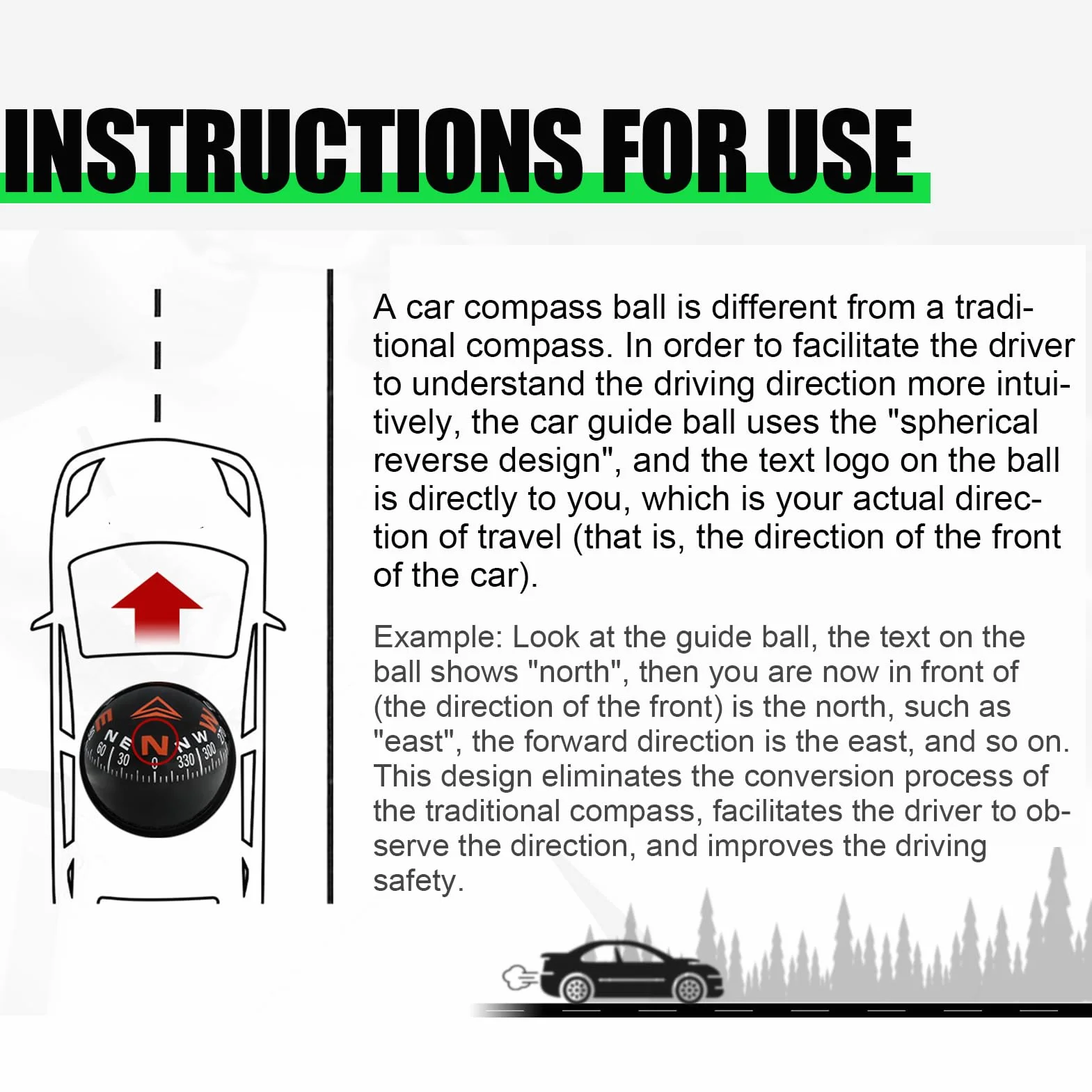 Boussole de Voiture Pliable Haute Précision avec Inclinomètre, Réglable à 180 Degrés pour Bateau