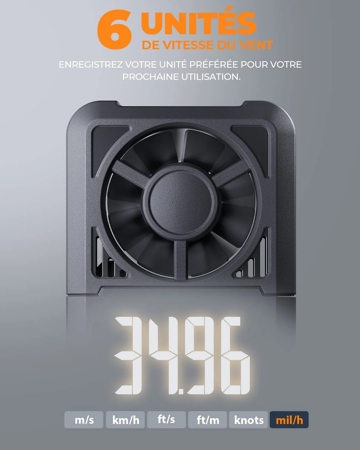 TopTes TS-301 Anémomètre numérique avec écran LCD 2,26 pouces, Débitmètre d'air pour HVAC