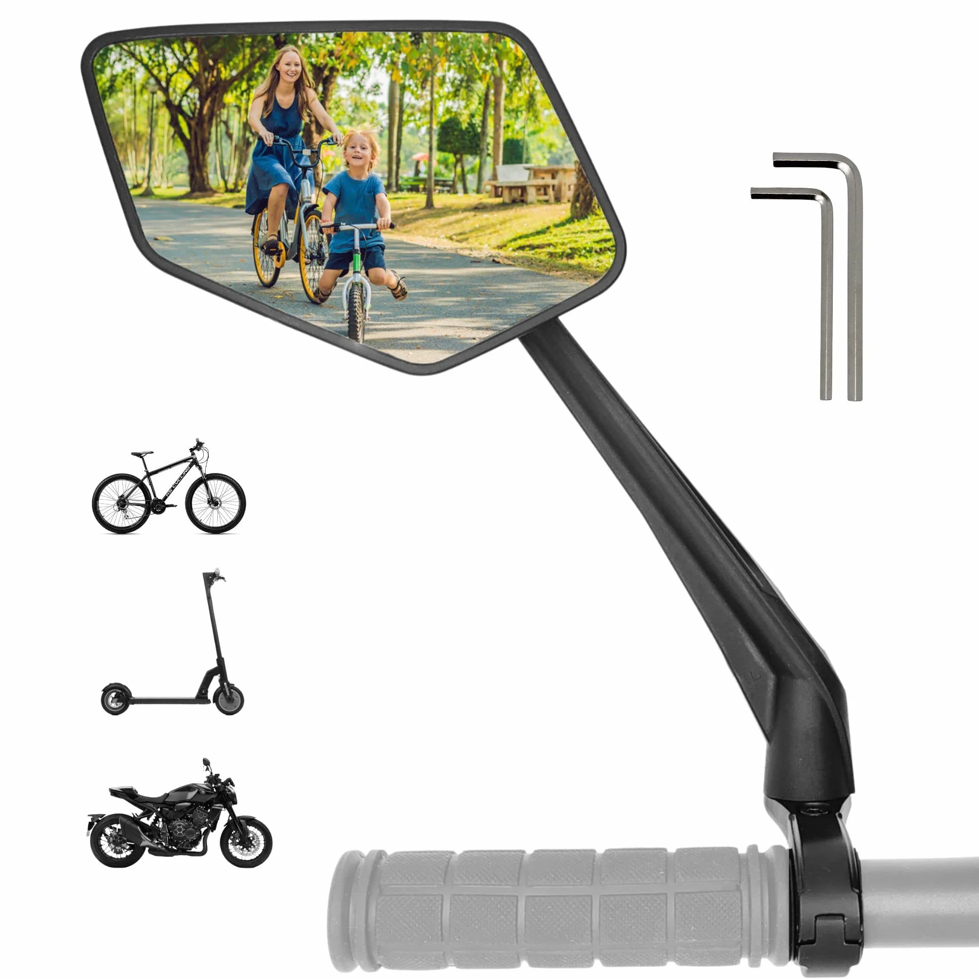 REEZER RS1 Rétroviseur Vélo Trottinette Électrique Réglable 360° Droit 22-25,4mm