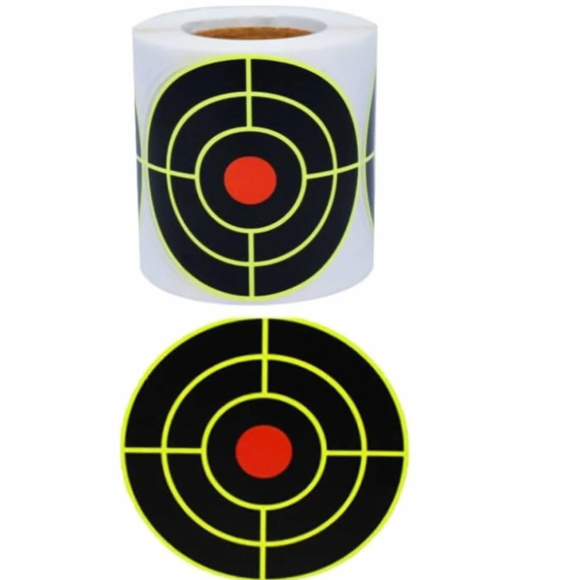 Cible autocollante autoréactive 7,5cm Rouleau 100 200 Jaune Rouge