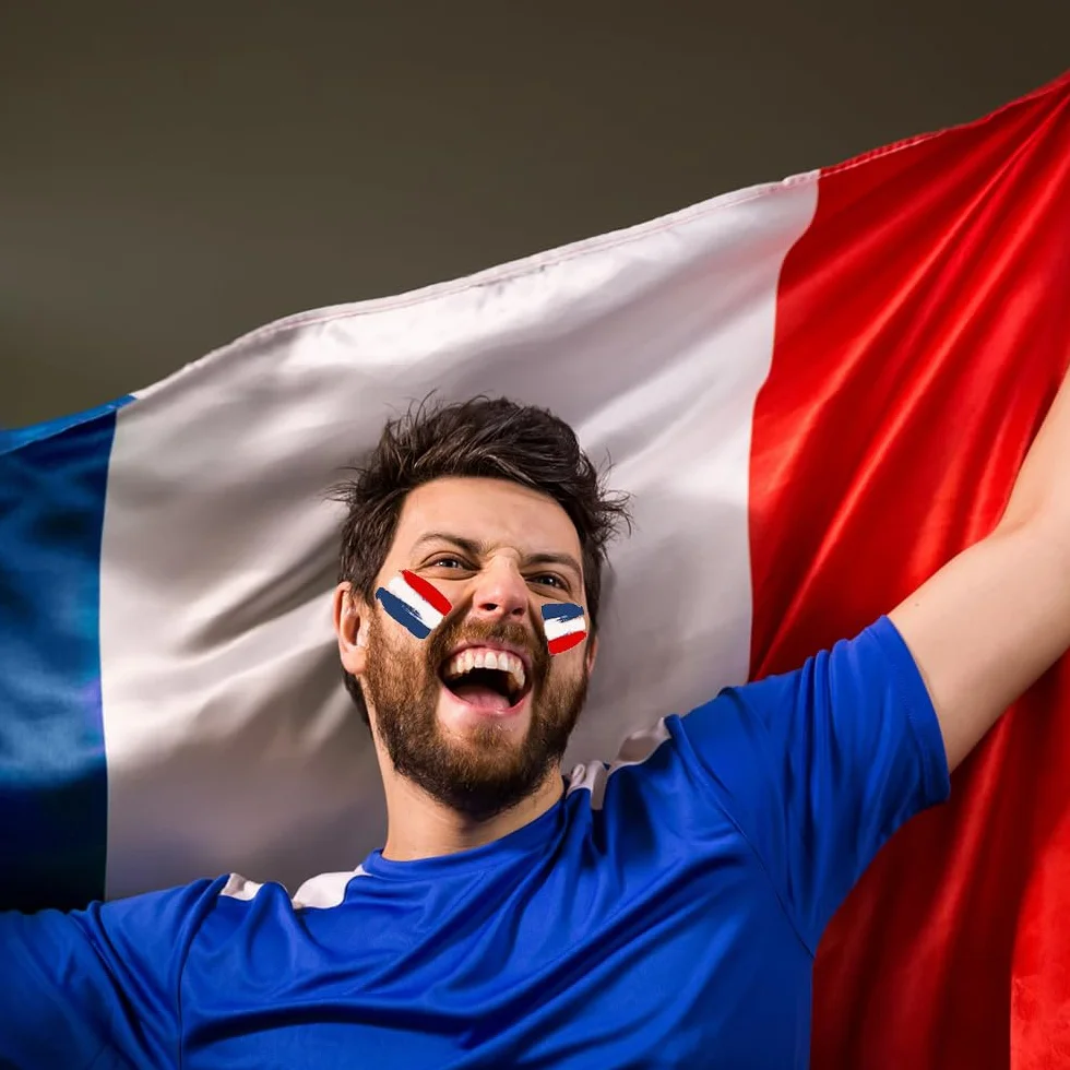 NAVESO Maquillage Bleu Blanc Rouge, 3 Stick Kit Supporter France EM 2024