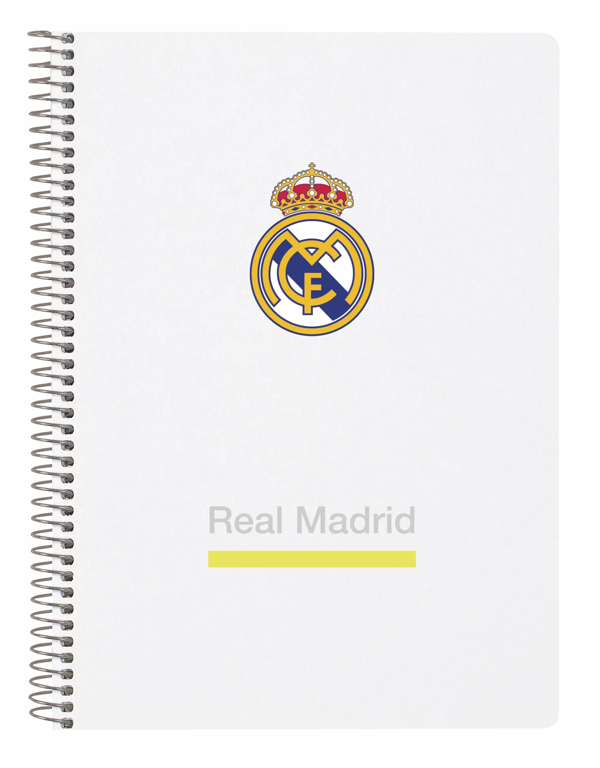 Real Madrid Carnet de notes 80 feuilles couverture rigide 15,5 x 22 cm blanc
