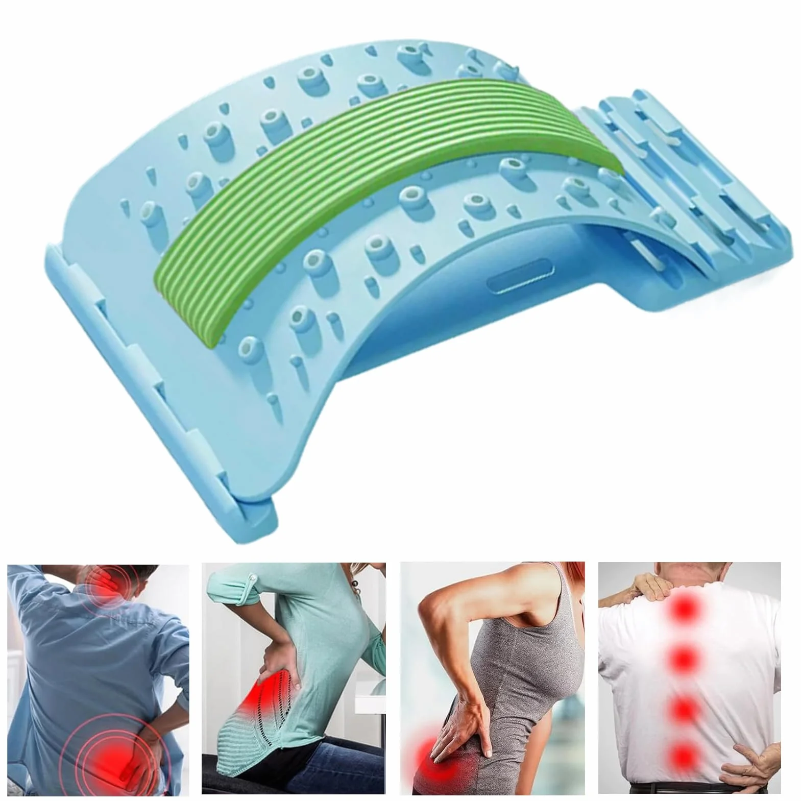 Planche d'extension du dos réglable 3 niveaux correcteur lombaire antidérapant yoga fitness