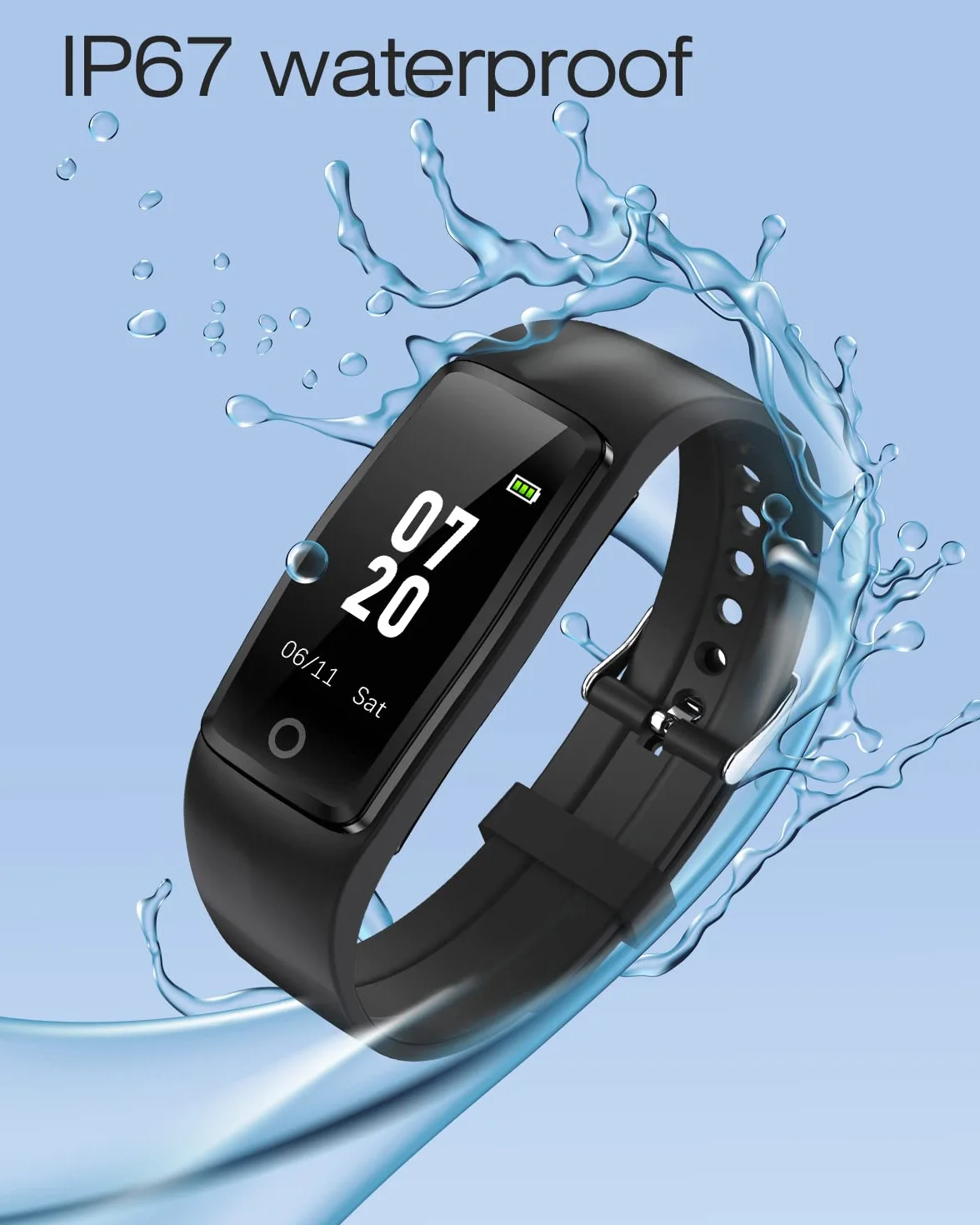 Podomètre Non Connecté IP68 Etanche Compteur de Pas Calories Distance pour Enfant Adulte