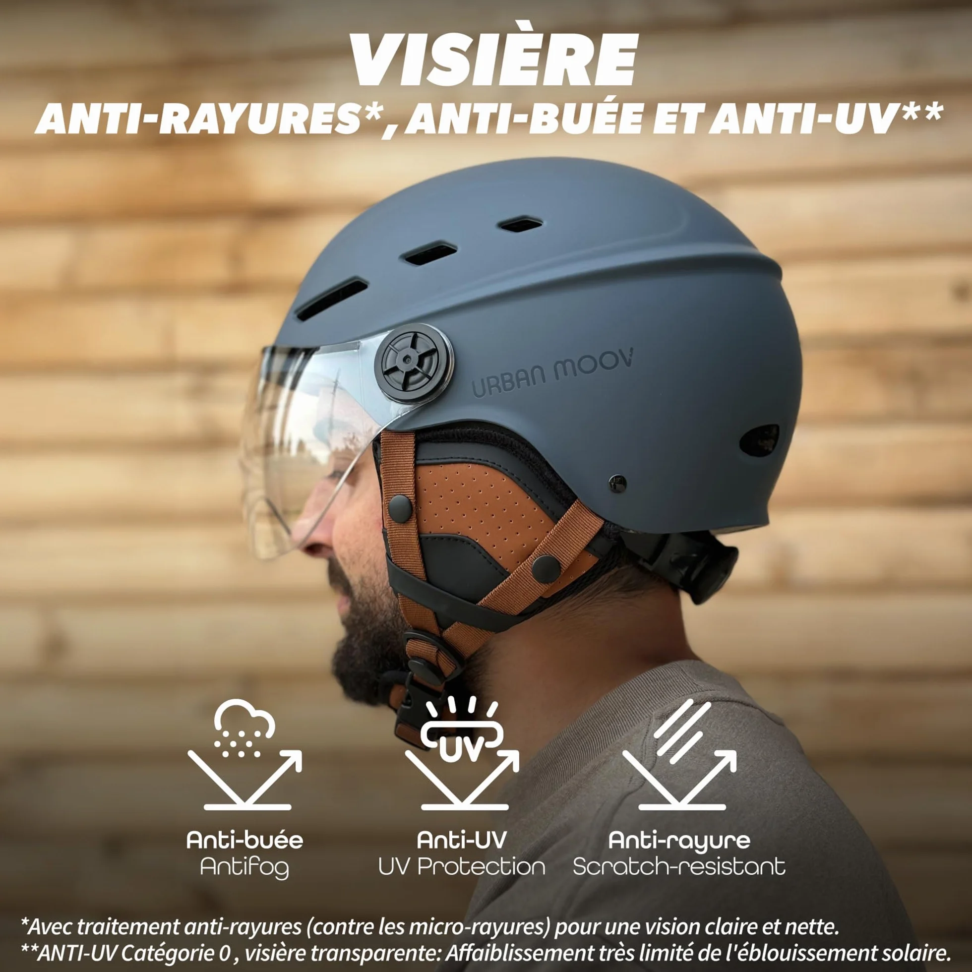 Casque de Protection Vélo Trottinette Electrique T'nB Visière Transparente Réglage Molette Caches-Oreilles Détachables