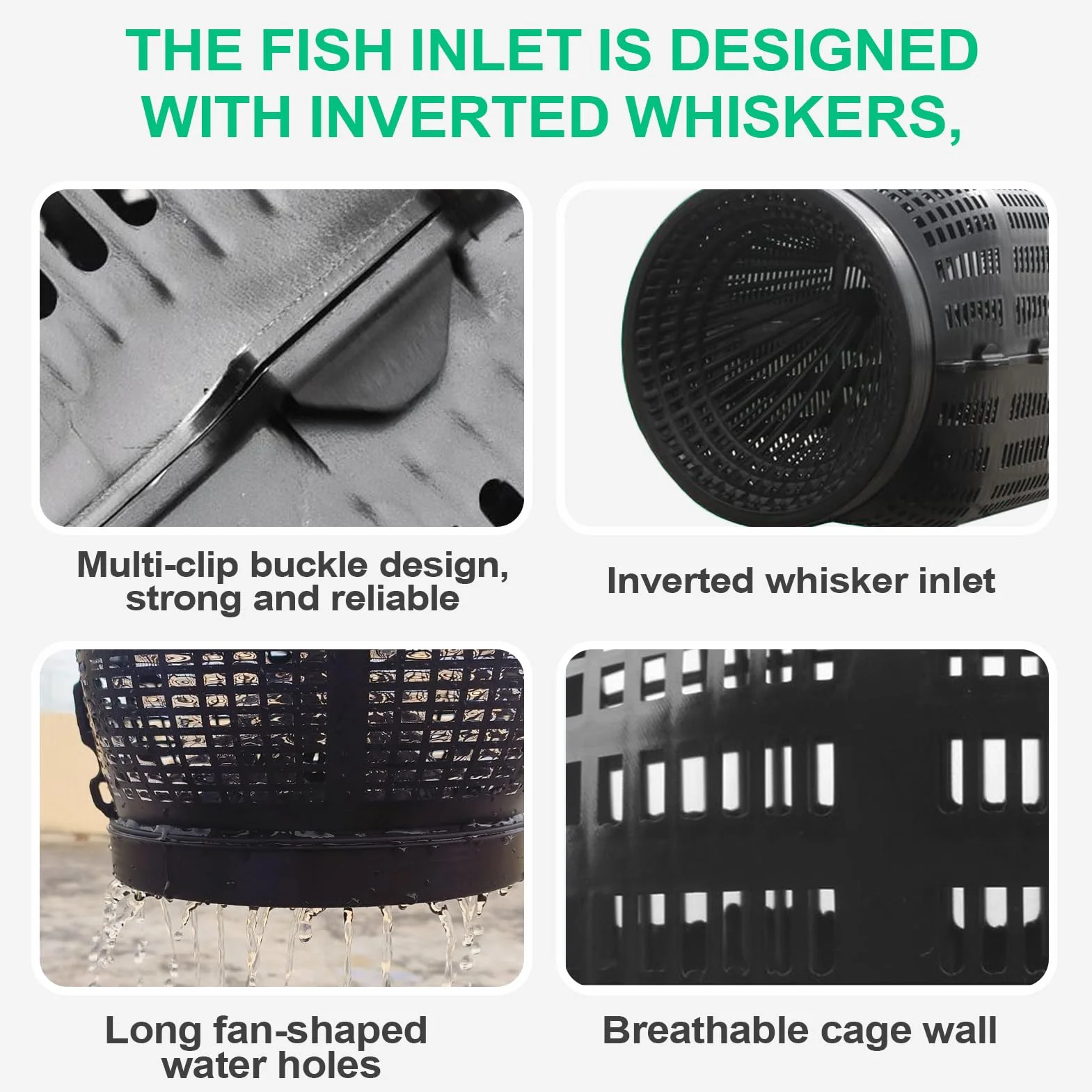 Nasse à Poisson, Nasse à Écrevisses avec Trous Piège À Crabe Portable pour Crevettes Écrevisses Homards Anguilles