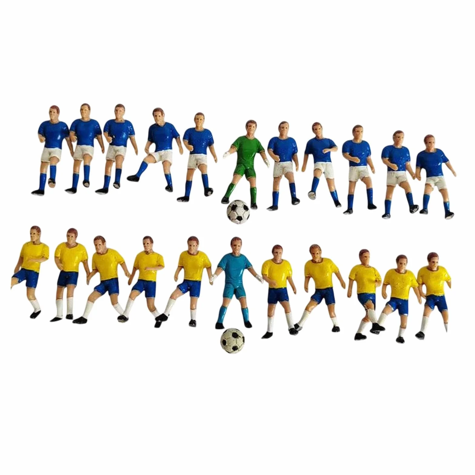 Lot de 22 Figurines Miniatures de Footballeurs, Décorations de Table