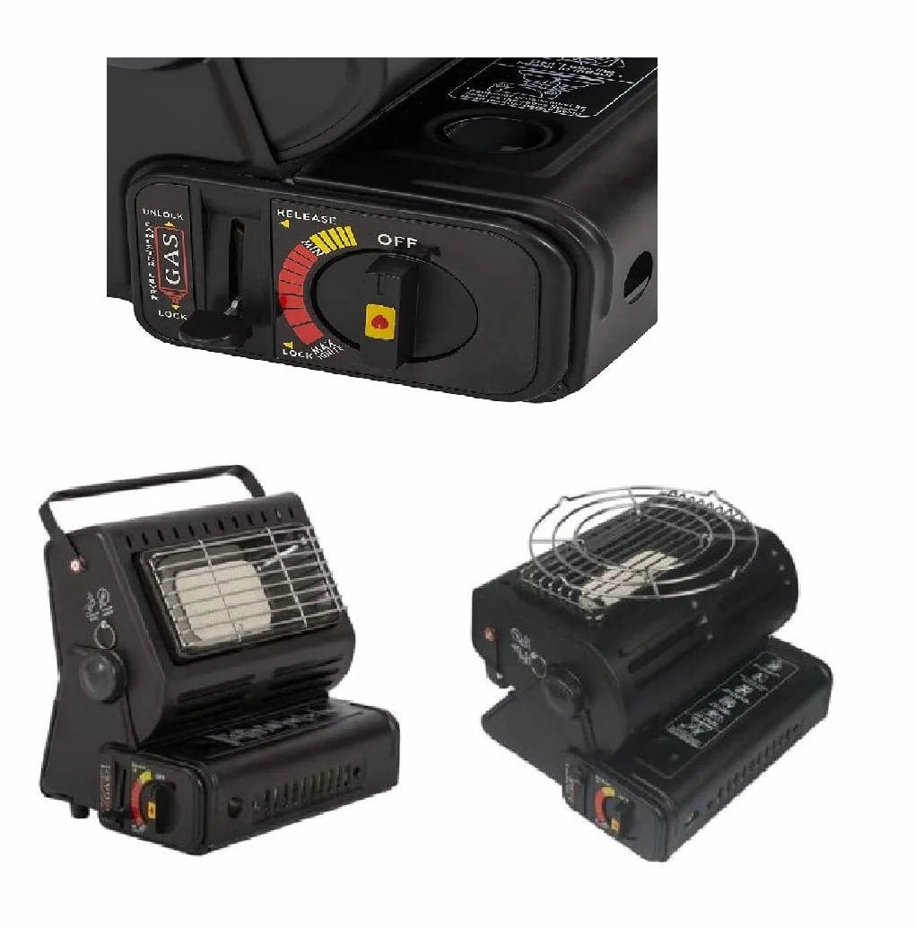 SMH LINE® Chauffage à Gaz Portable 2 en 1 1,3 kW Céramique GPL Camping Extérieur