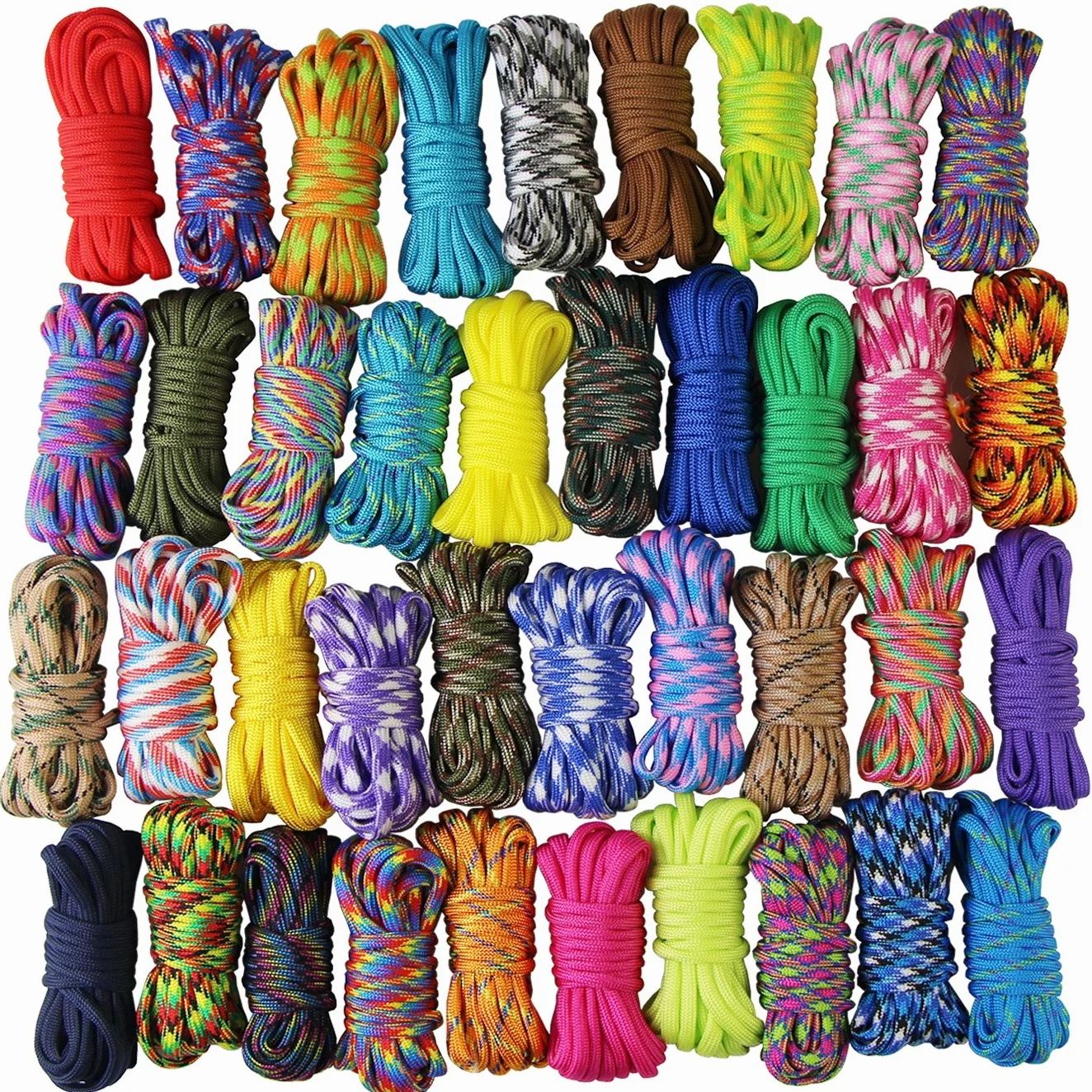 UOOOM 10pcs Paracordes Multifonction pour Bracelet Parachute Multicolore