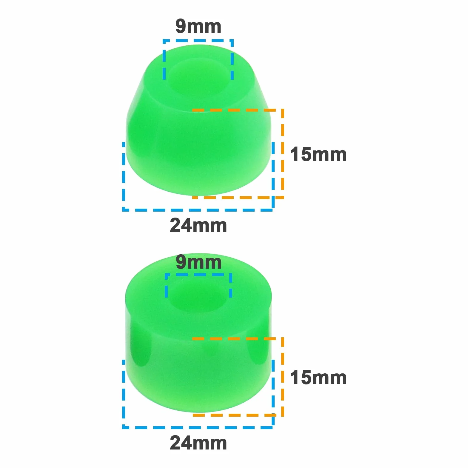Kit de Reconstruction de 12 pièces de bagues de Camion Long 90 A en polyuréthane avec amortisseurs pour Skateboards