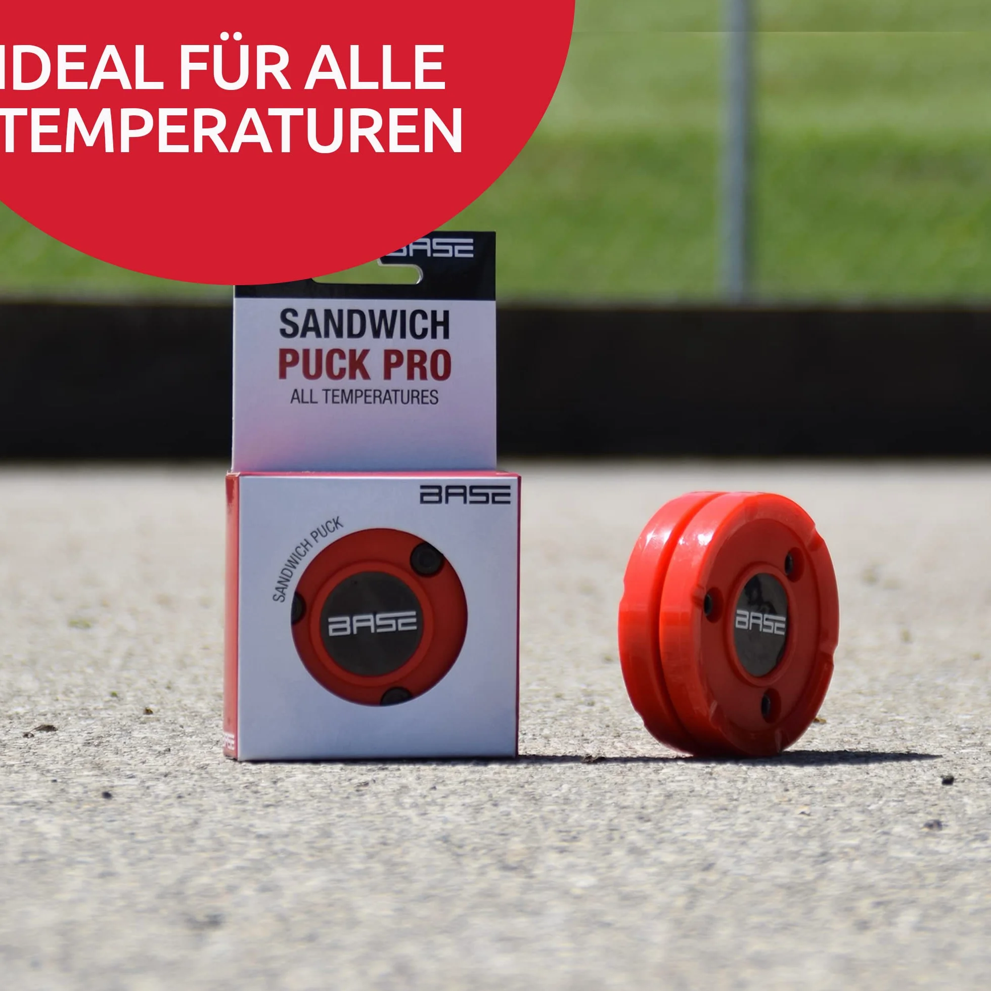 Base Sandwich Pro Stickhandling Puck 120g Rot 7,5 cm Inline Street Hockey