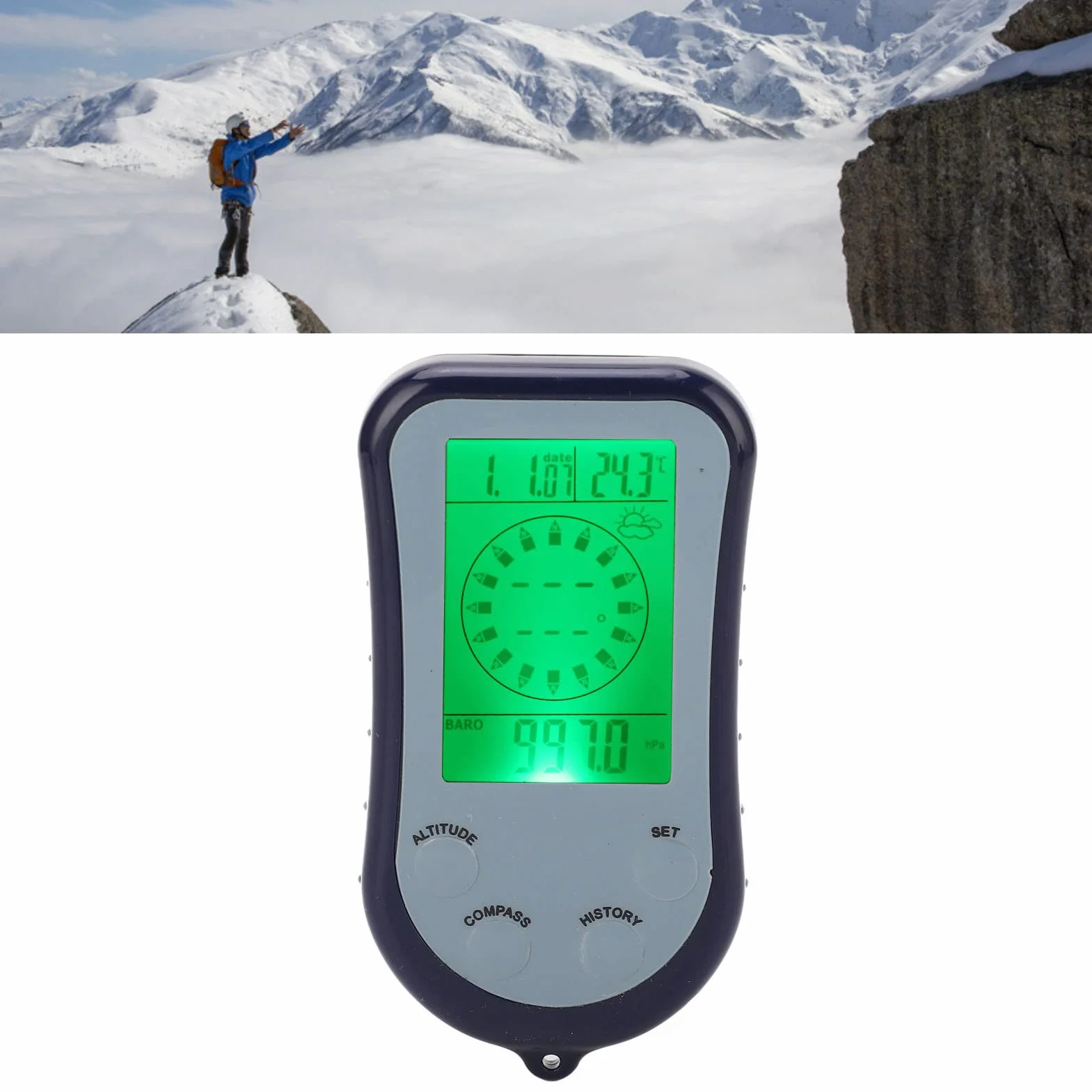 Altimètre Numérique Multifonction Baromètre Extérieur Boussole Thermomètre électronique pour Alpinisme