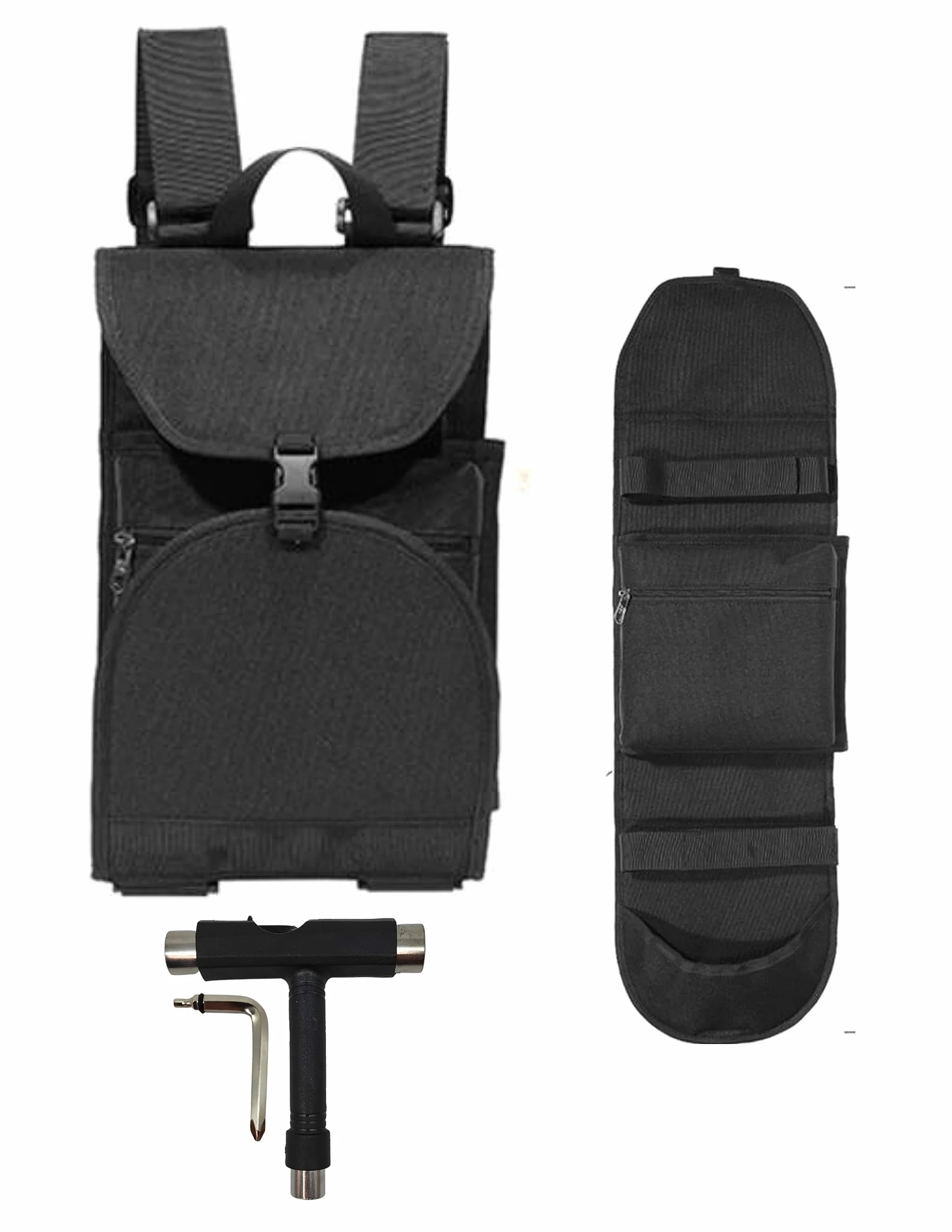 Sac à dos planche à roulettes + Clé T Skate Tool Accessoire Skateboard Housse Longboard Sac de transport