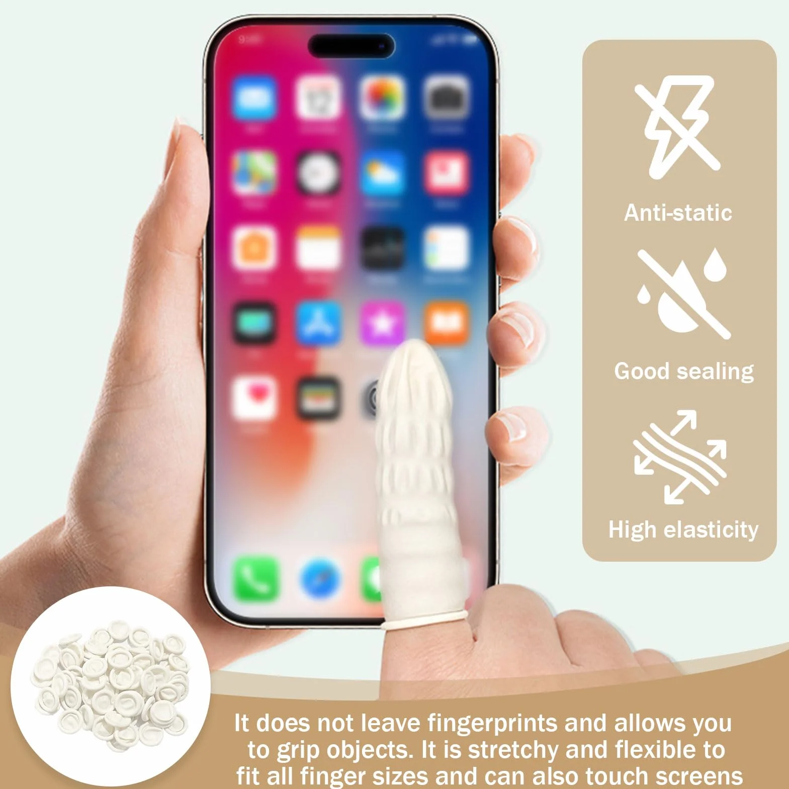 Doigtiers en Latex, Doigts de Protection Imperméables, Doigtier Silicone pour Tatouage