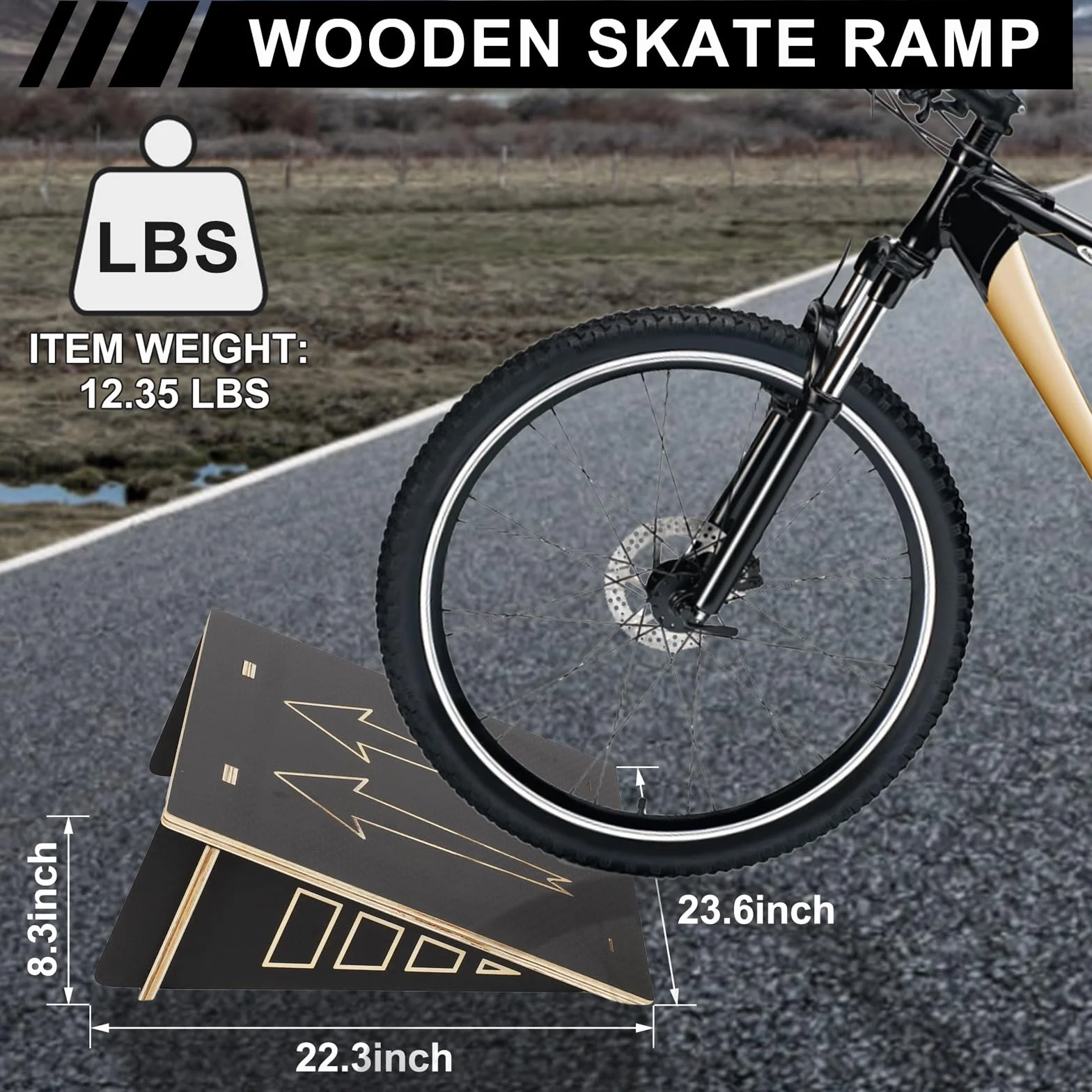 Rampe de skateboard 60 x 56,6 x 21 cm portable pour cour et jardin