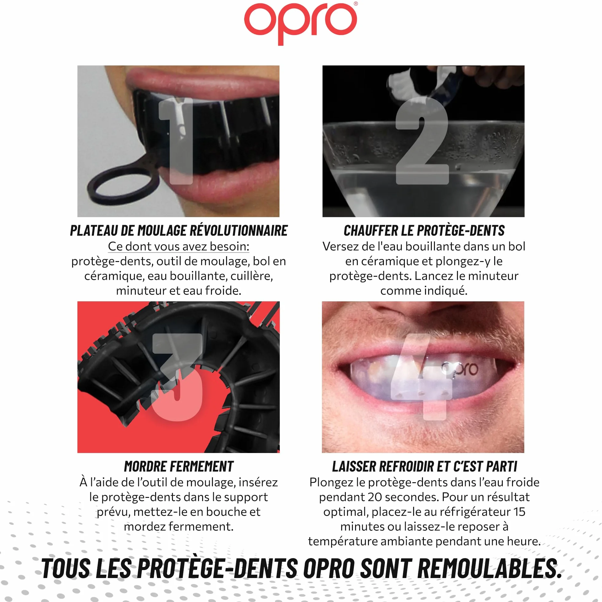 OPRO Protège-dents Niveau Argent - Boxe, MMA, Rugby, Hockey - Adultes et Enfants - Facile à Mouler