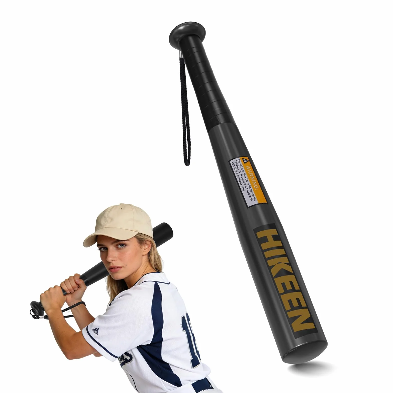 BOOSTEADY Batte de Baseball en Acier 43 cm avec Poignée Antidérapante