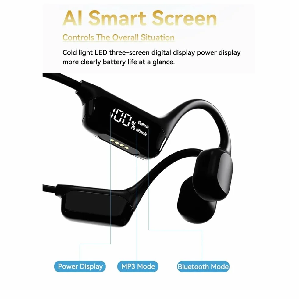 Casque Bluetooth 5.4 S10 Conduction Osseuse Étanche IPX8 Natation 30 Mètres 32 Go