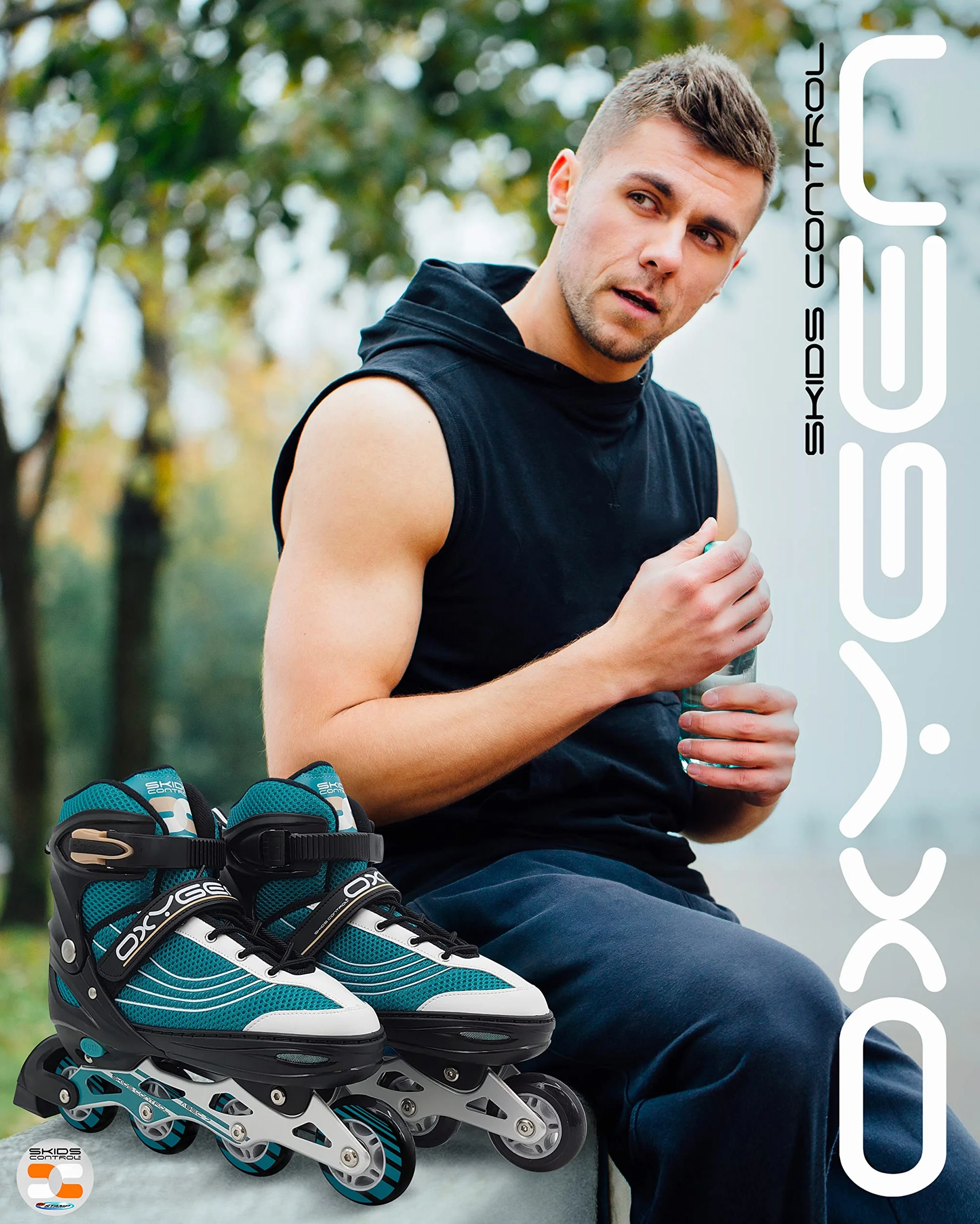Patins en Ligne Ajustable Semi-Soft SKIDS Control Oxygen T. 42-45 Blue-Black