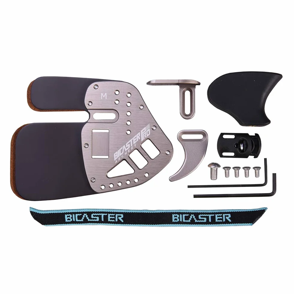 BICASTER Languettes de tir à l'arc en Horween Cordovan Cuir véritable Aluminium