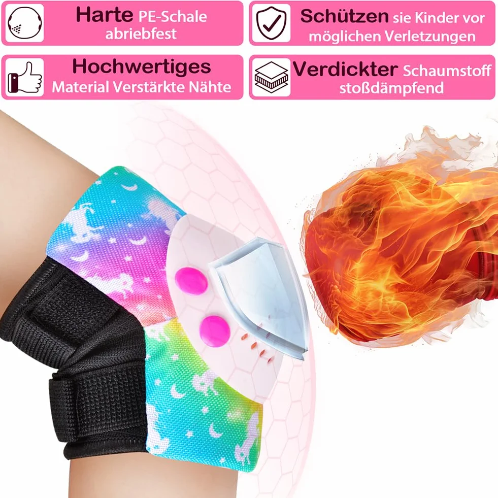 Kit Protection Roller Enfant Fille Genouillère Coude Poignet Ajustable Skateboard