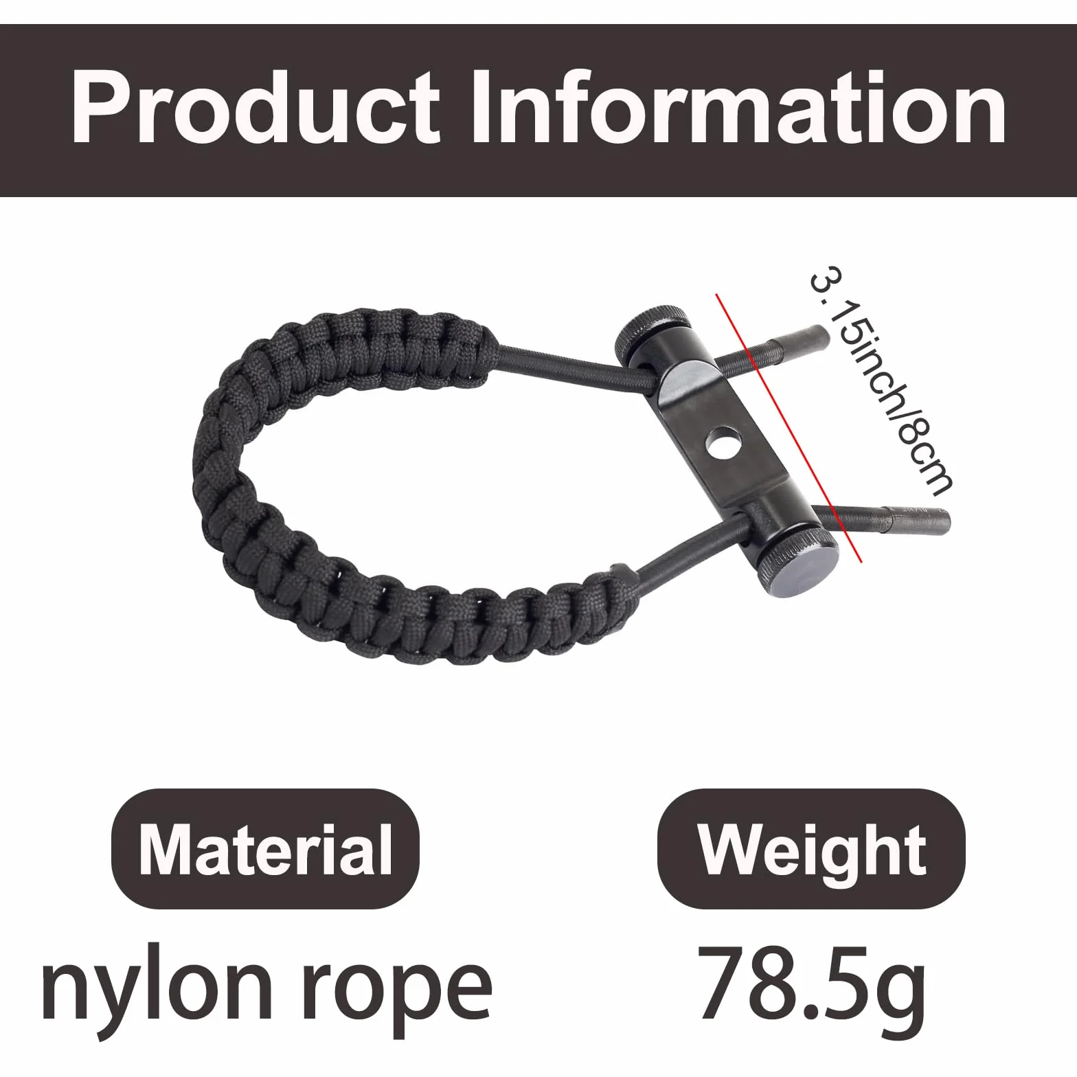 Sangle de poignet pour arc - Noir
