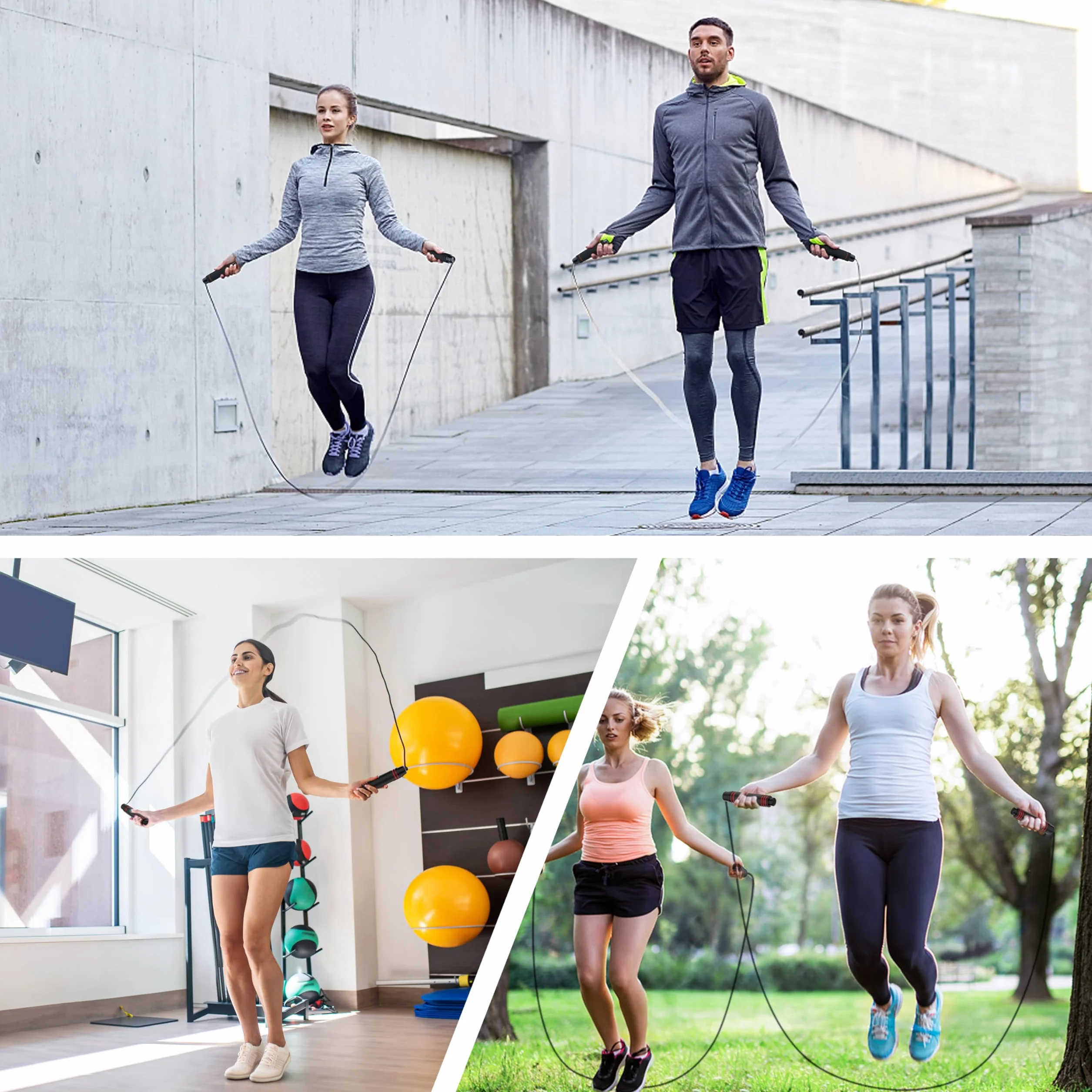Blukar Corde à Sauter Speed Jump Rope Réglable Roulements à Billes en Acier Poignées Antidérapantes en Mousse Câble en Acier Fitness Crossfit Boxe GYM 3M